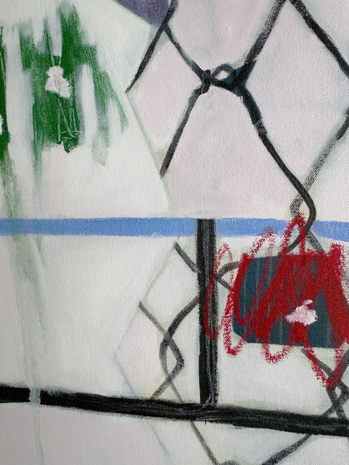 Artwork by Rebekah Andrade, Summers Eve Basketball Game, Made of Oil, Acrylic, Pastel on Canvas 