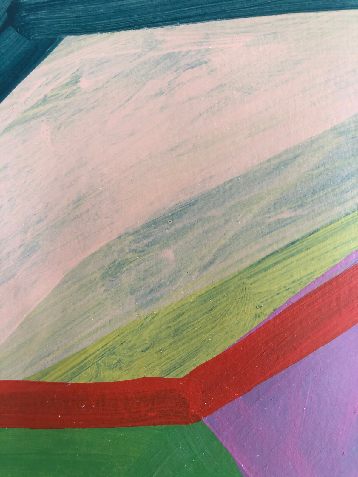 An abstract composition of geometric shapes and bold colors.