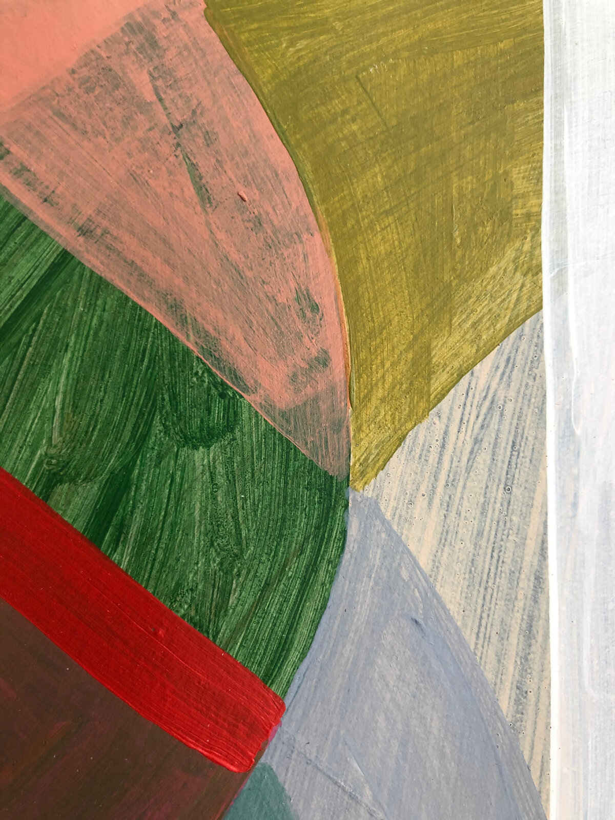 An abstract composition of geometric shapes and bold colors.