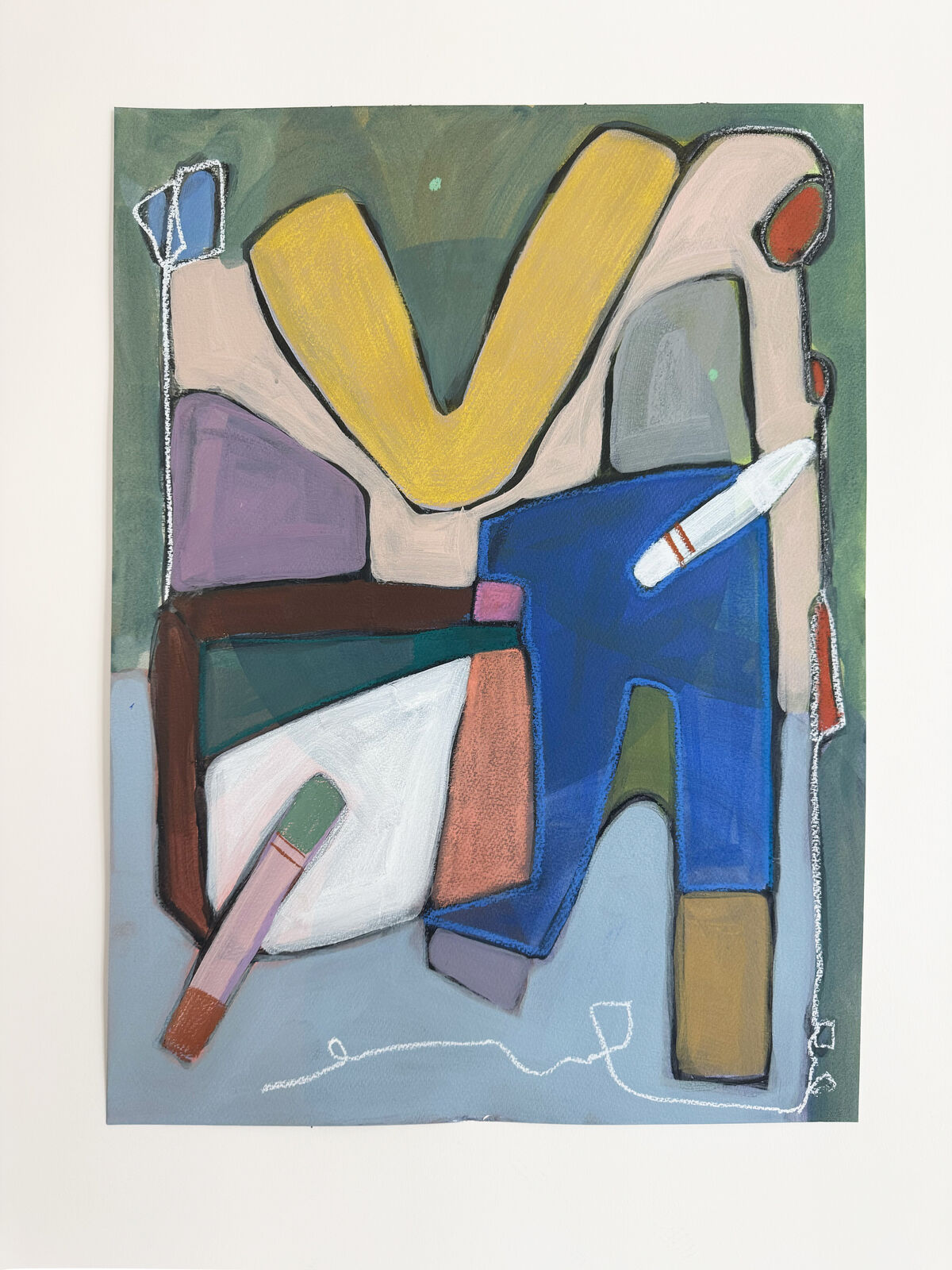 Artwork by Rebekah Andrade, April Study #7, Made of Acrylic and Pastel on Paper 