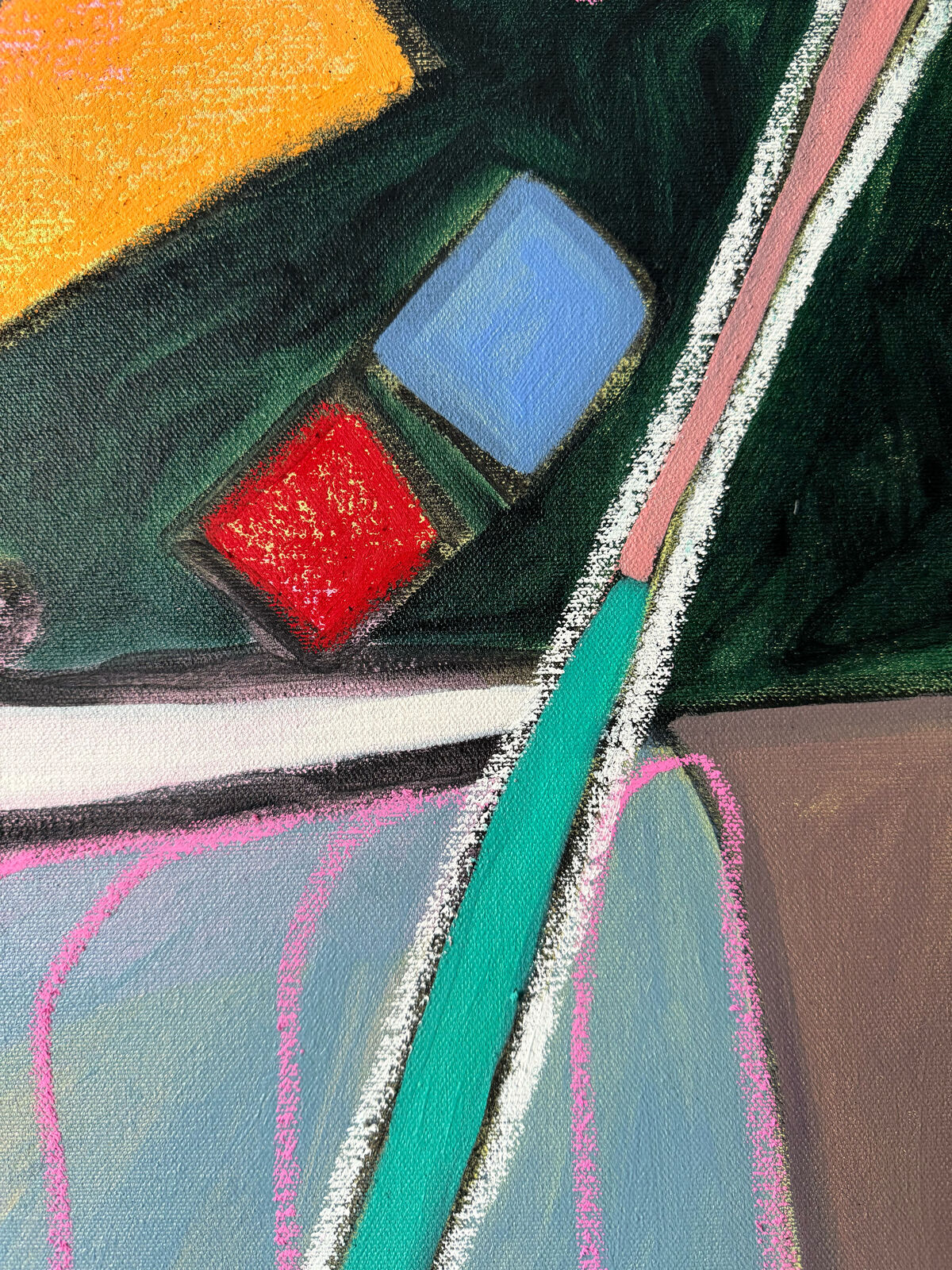 Artwork by Rebekah Andrade, Drawing Class, Made of Oil, Acrylic, Pastel on Canvas 