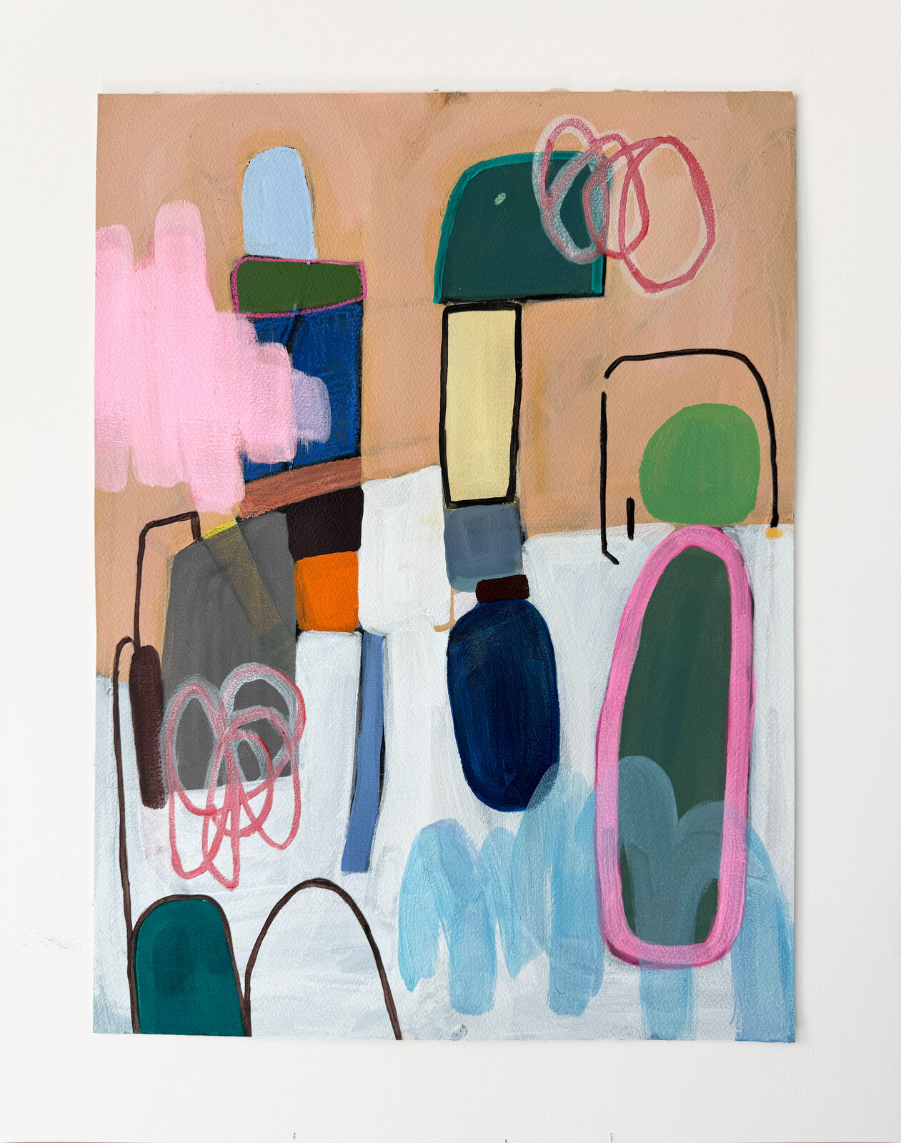 Artwork by Rebekah Andrade, Drift Line, Made of Acrylic and Pastel on Paper 