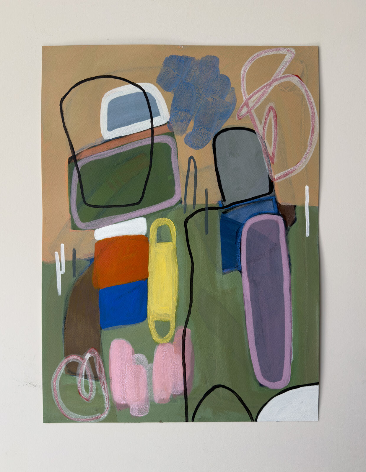 Artwork by Rebekah Andrade, Remain of Gesture, Made of Acrylic and Pastel on Paper 