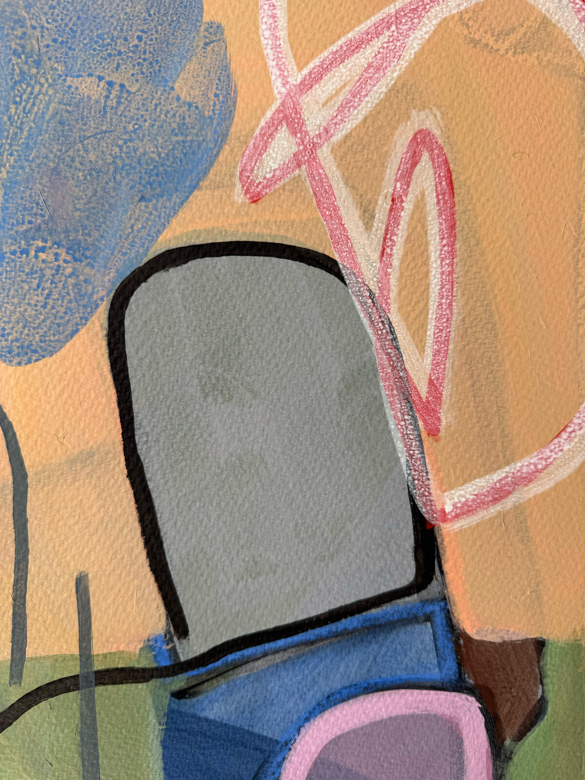 Artwork by Rebekah Andrade, Remain of Gesture, Made of Acrylic and Pastel on Paper 