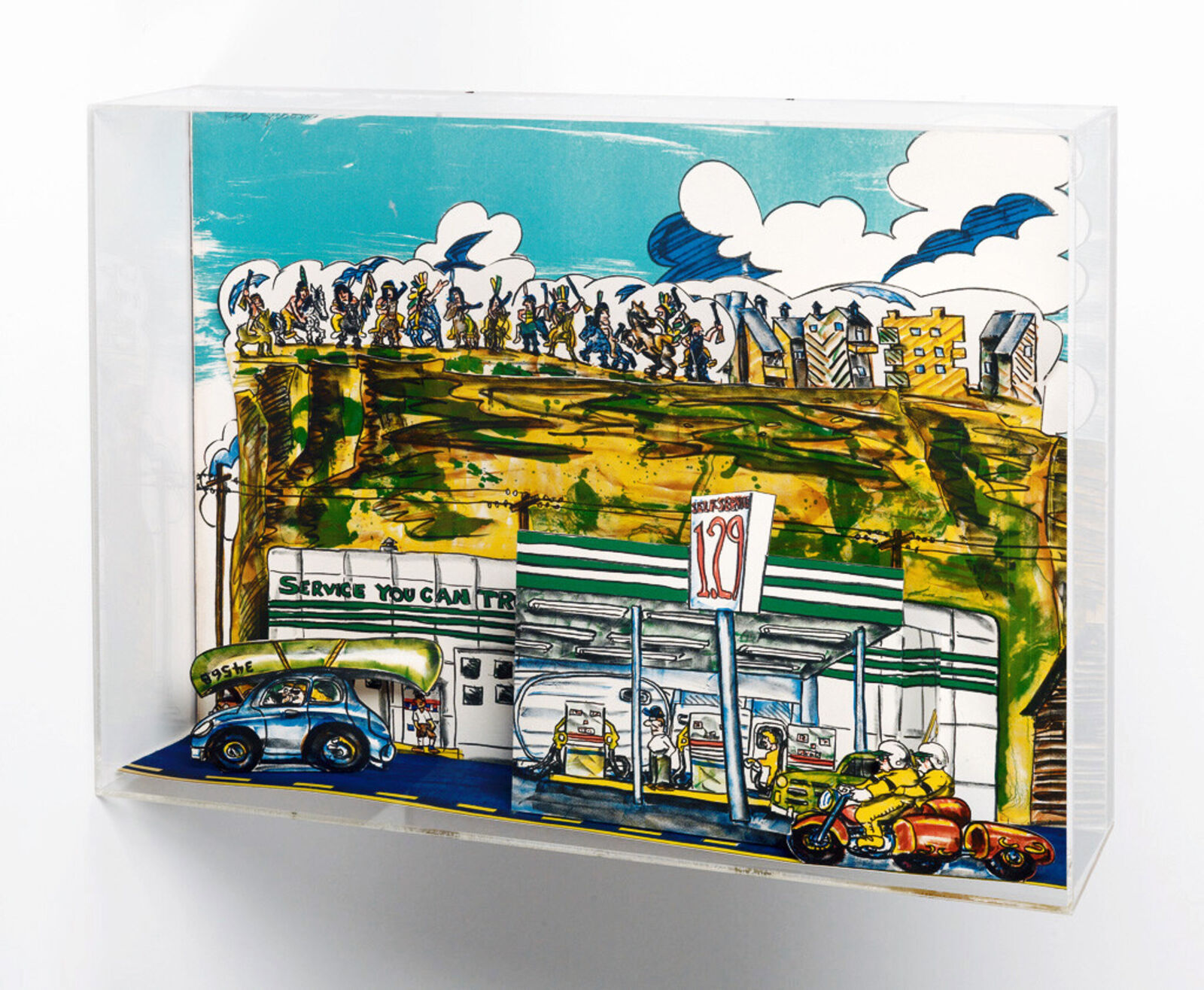 Artwork by Red Grooms, Tonto-Condo (hand signed 3D constructed lithograph), Made of Lithograph 
