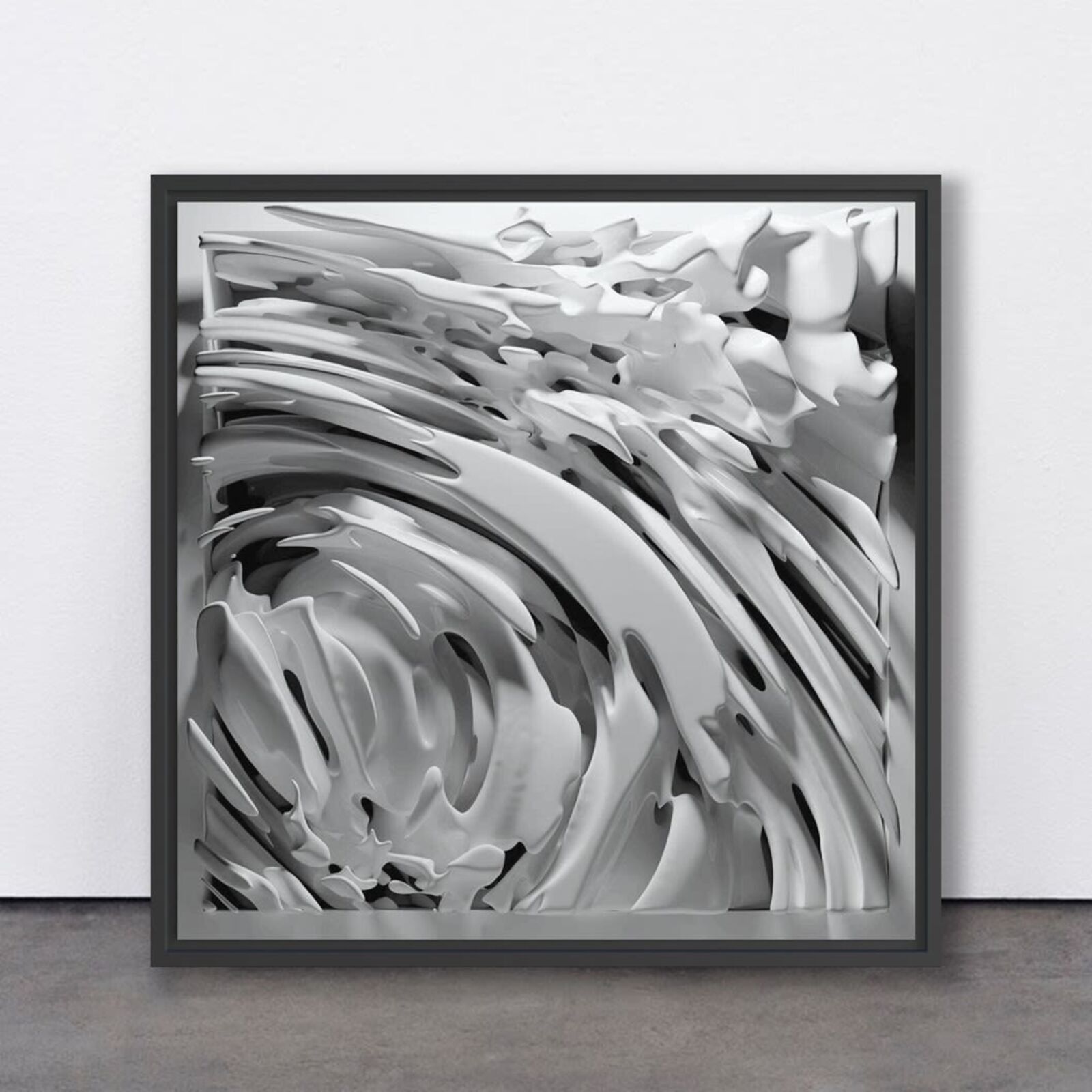 Artwork by Refik Anadol, Quantum Memories: Noise A, B, C, Made of C-Print 