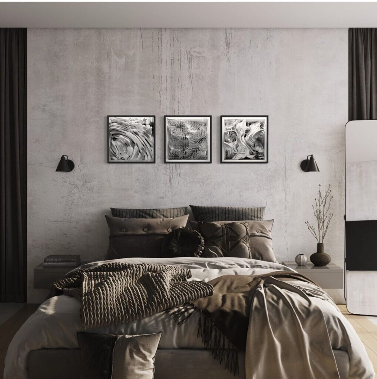 Artwork by Refik Anadol, Quantum Memories: Noise A, B, C, Made of C-Print 