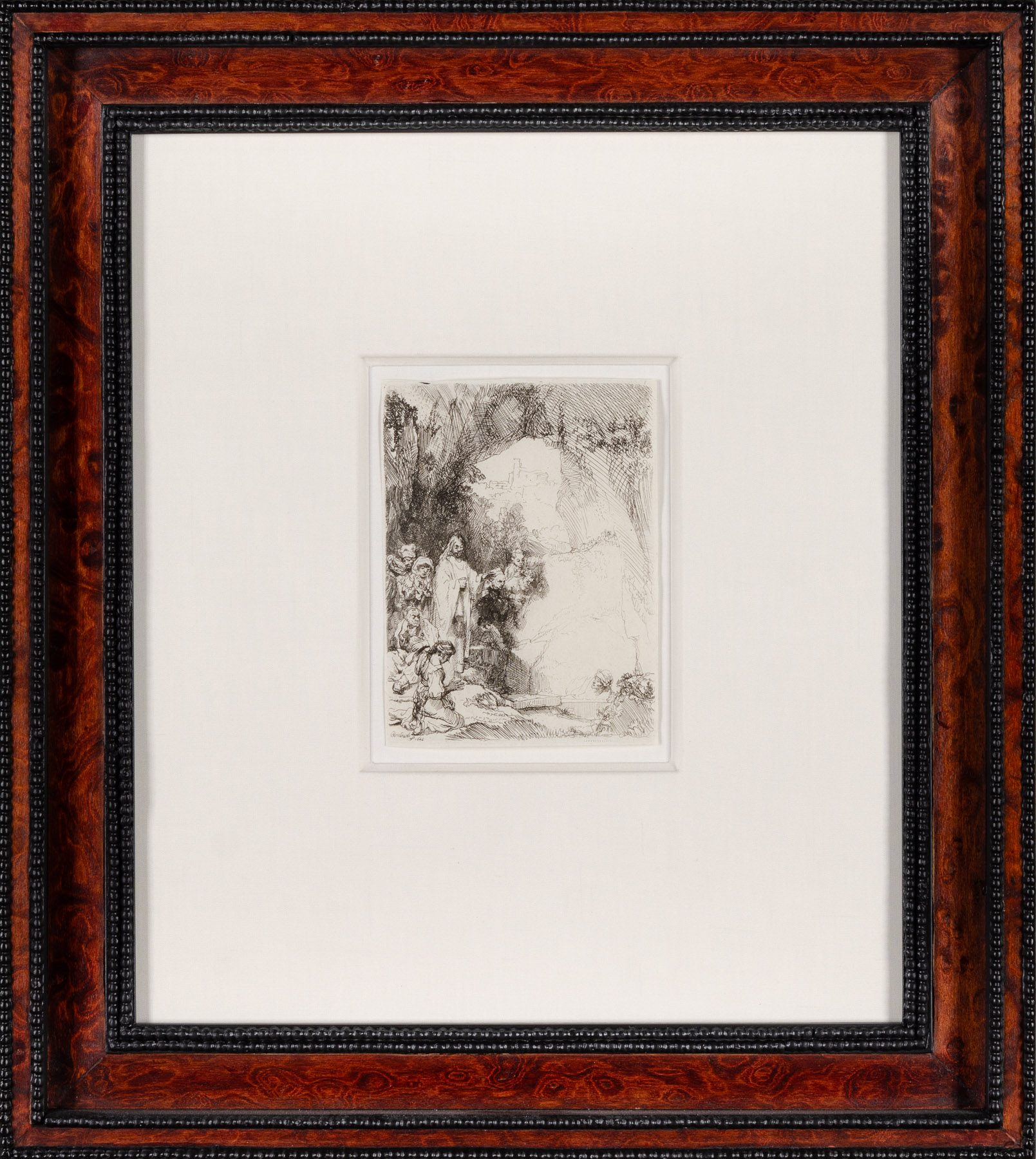 Artwork by Rembrandt van Rijn, The Raising Of Lazarus. Small Plate, Made of Plate Etching 