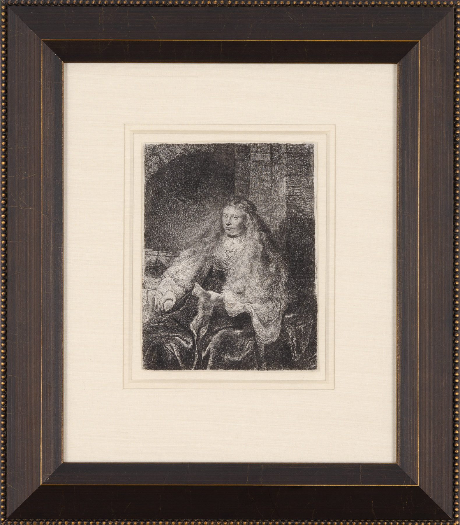 Artwork by Rembrandt van Rijn, The Great Jewish Bride, Made of Etching, Engraving And Drypoint Printed In Black Ink On Laid Paper 