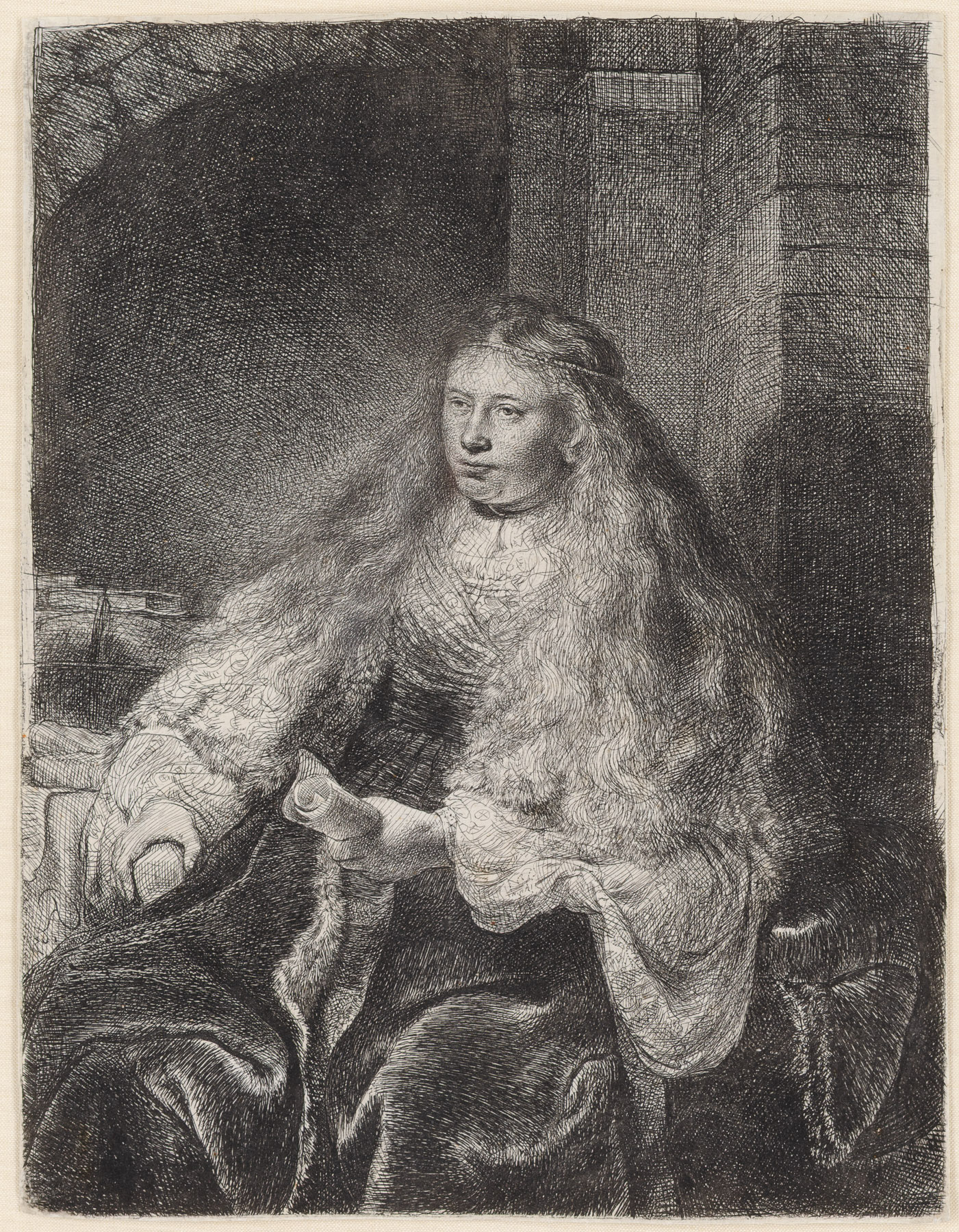 Artwork by Rembrandt van Rijn, The Great Jewish Bride, Made of Etching, Engraving And Drypoint Printed In Black Ink On Laid Paper 