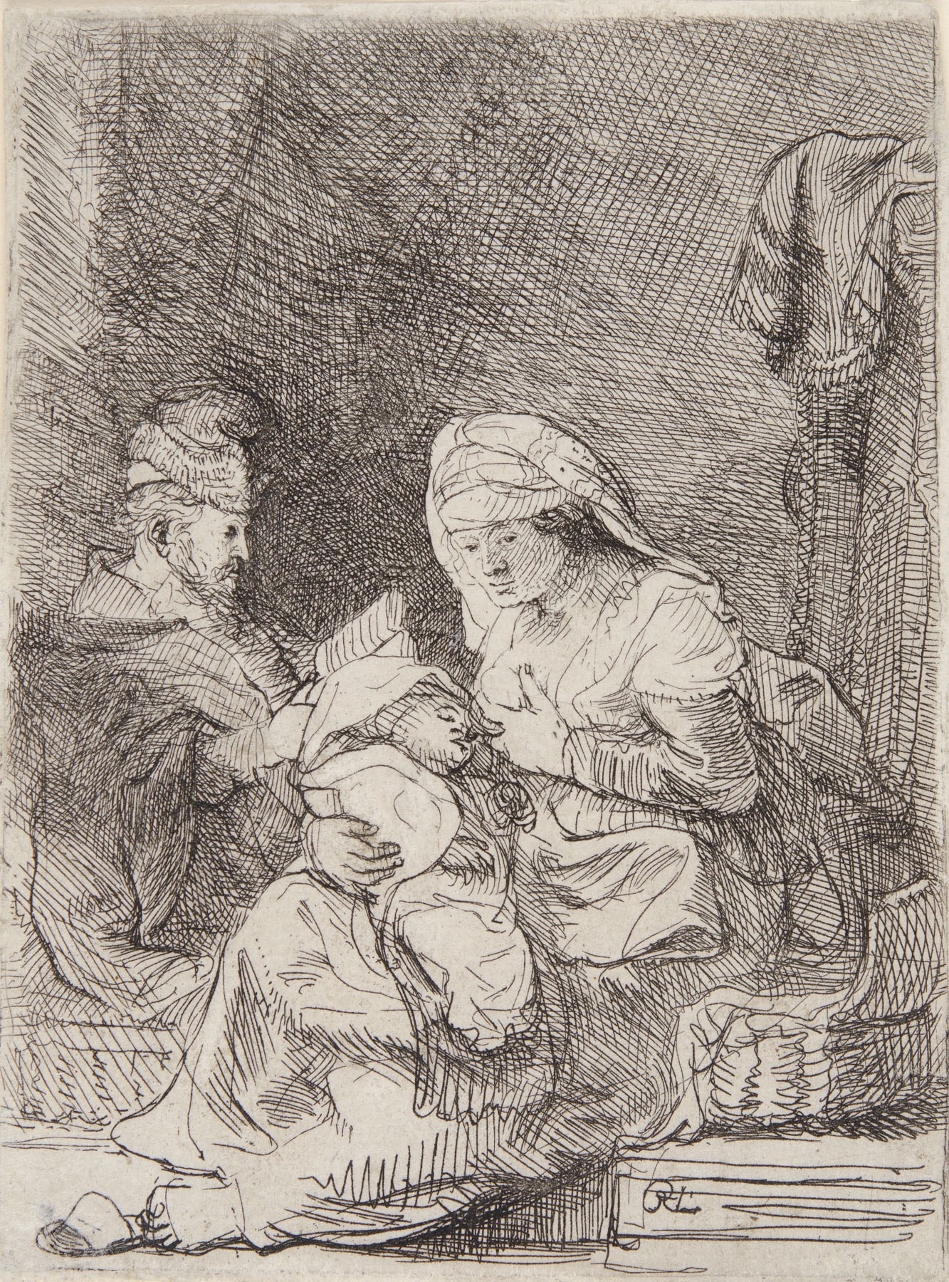 Artwork by Rembrandt van Rijn, The Holy Family, Made of etching 