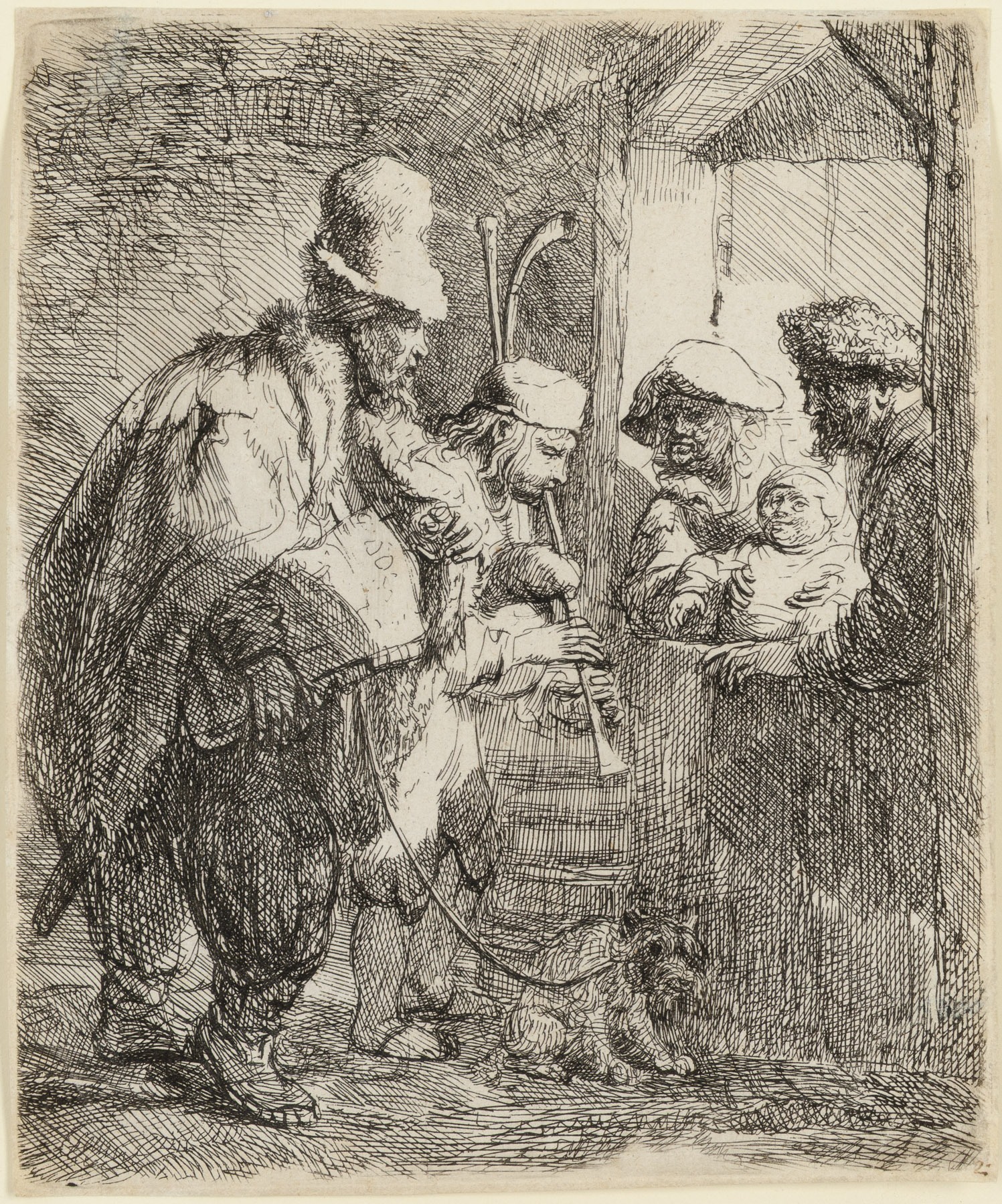 The Strolling Musicians by Rembrandt van Rijn, circa 1635