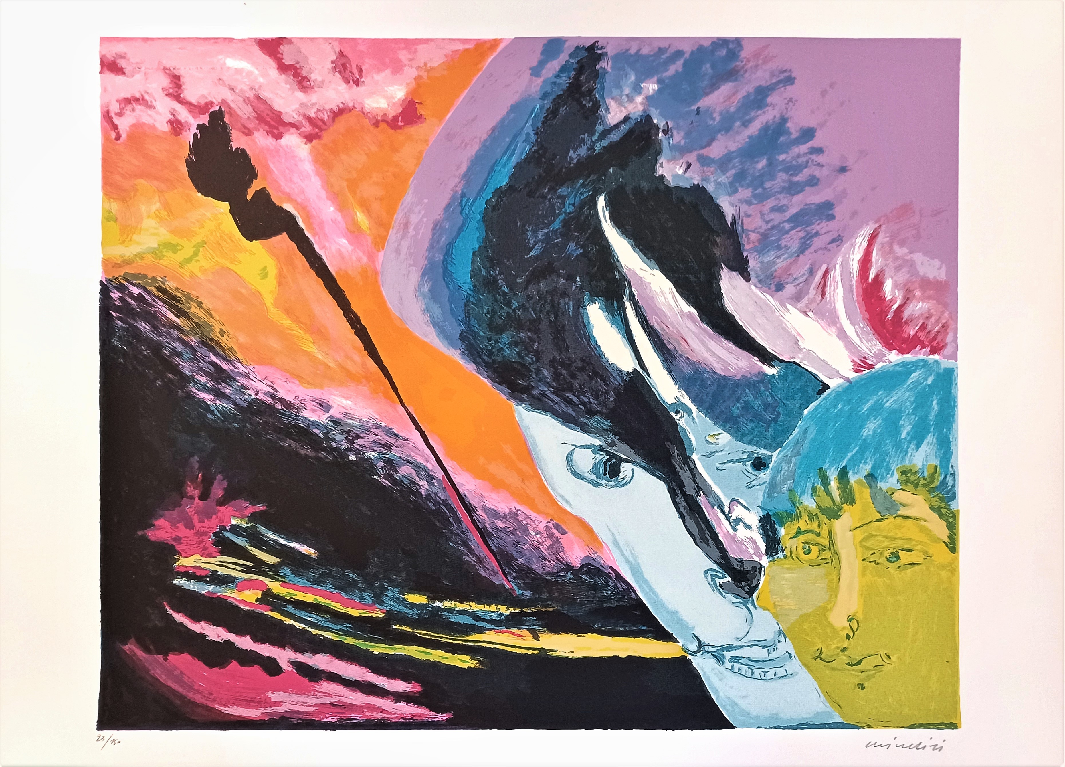 Figure Astratte by Remo Brindisi, circa 1975