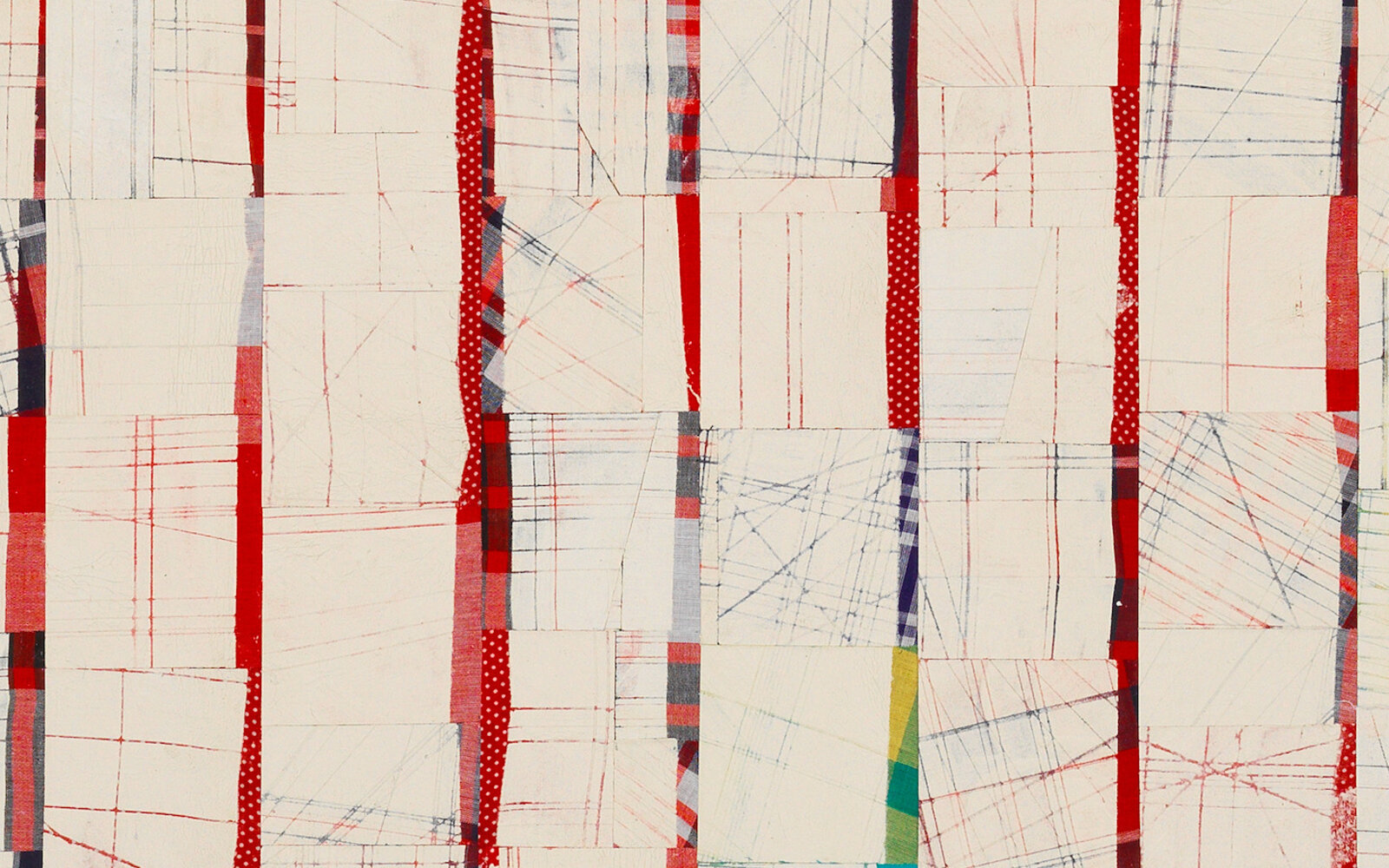 Artwork by Remy Jungerman, Pimba AGIDA KAA III, Made of Cotton textile, kaolin (pimba) on wood panel (plywood) 