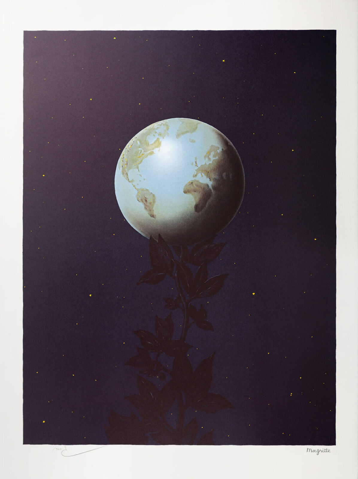 A picture of a globe on a stem of a plant.