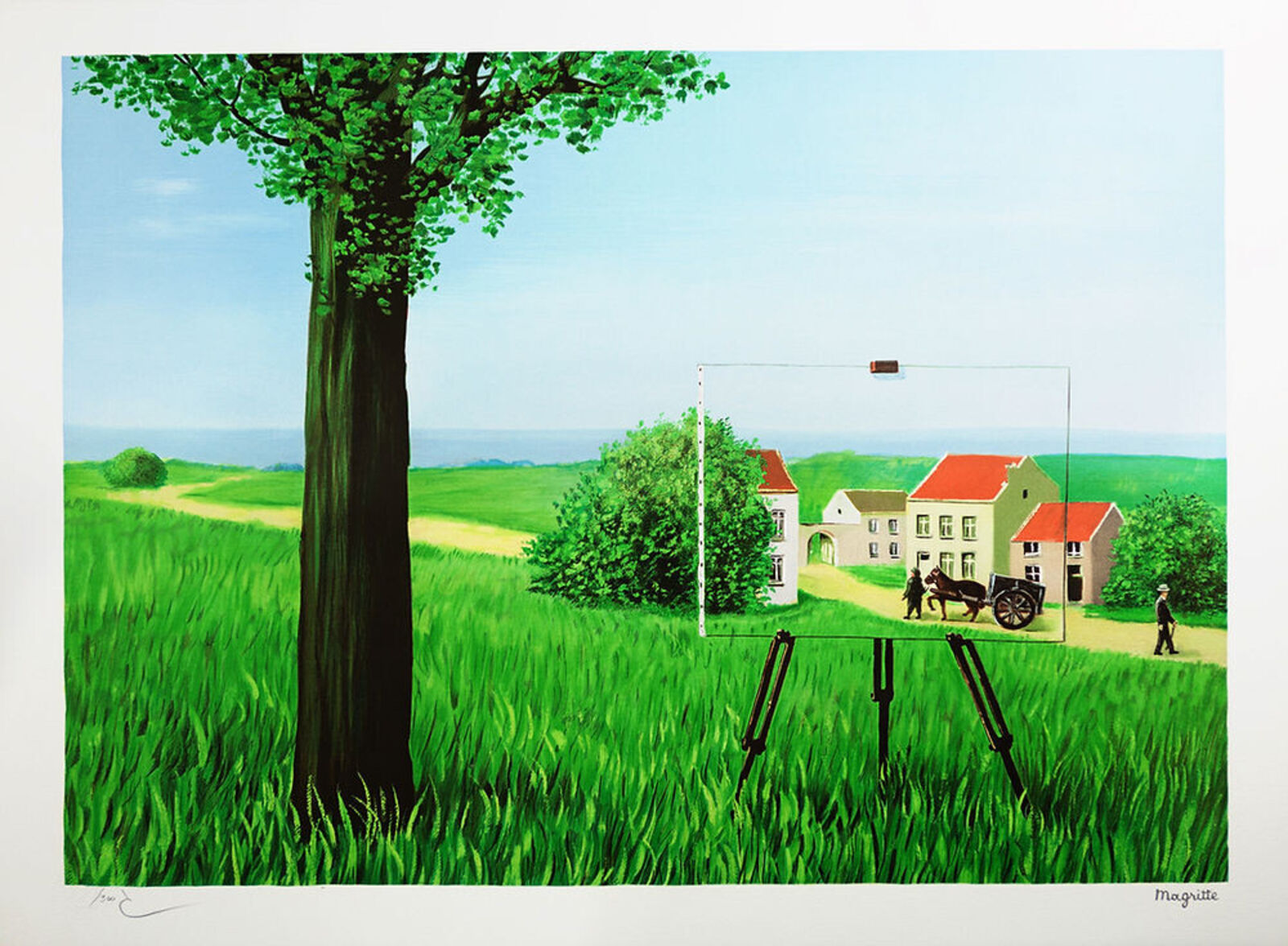 Artwork by René Magritte, La Belle Captive (The Fair Captive), Made of 5 colors lithograph on 300g BFK Rives paper 