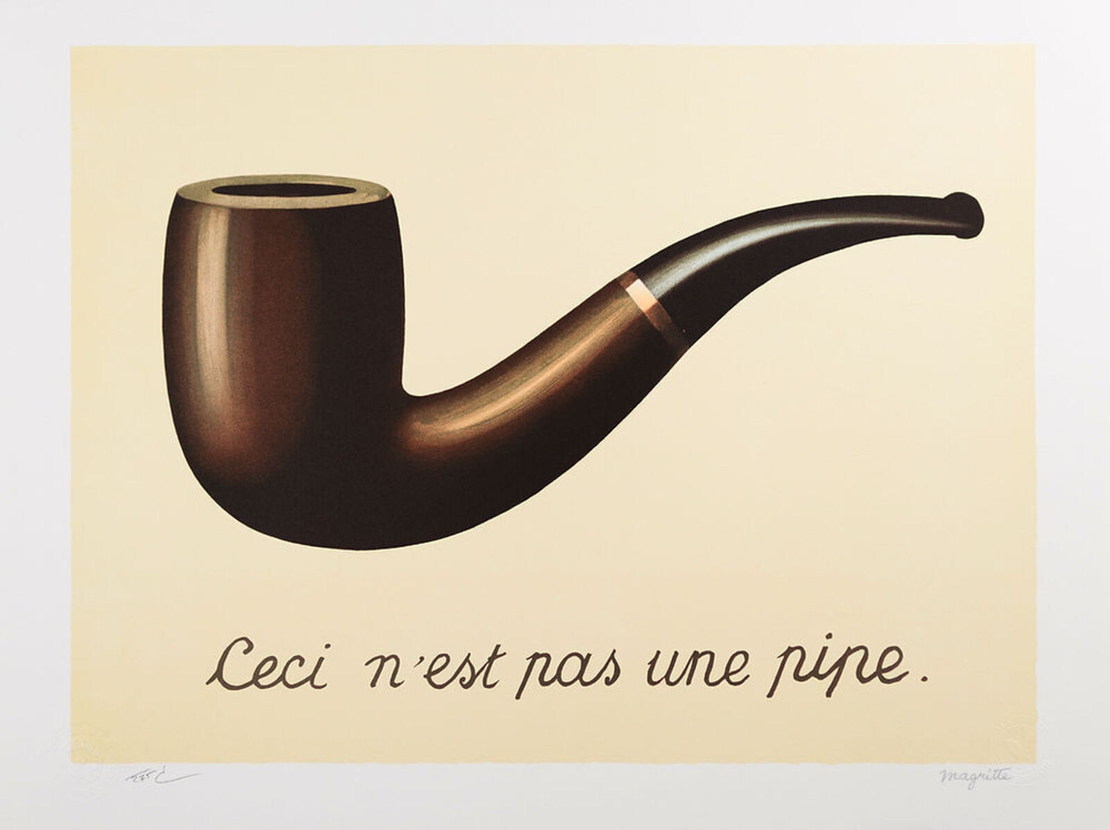 A painting of a pipe with a quote on it.