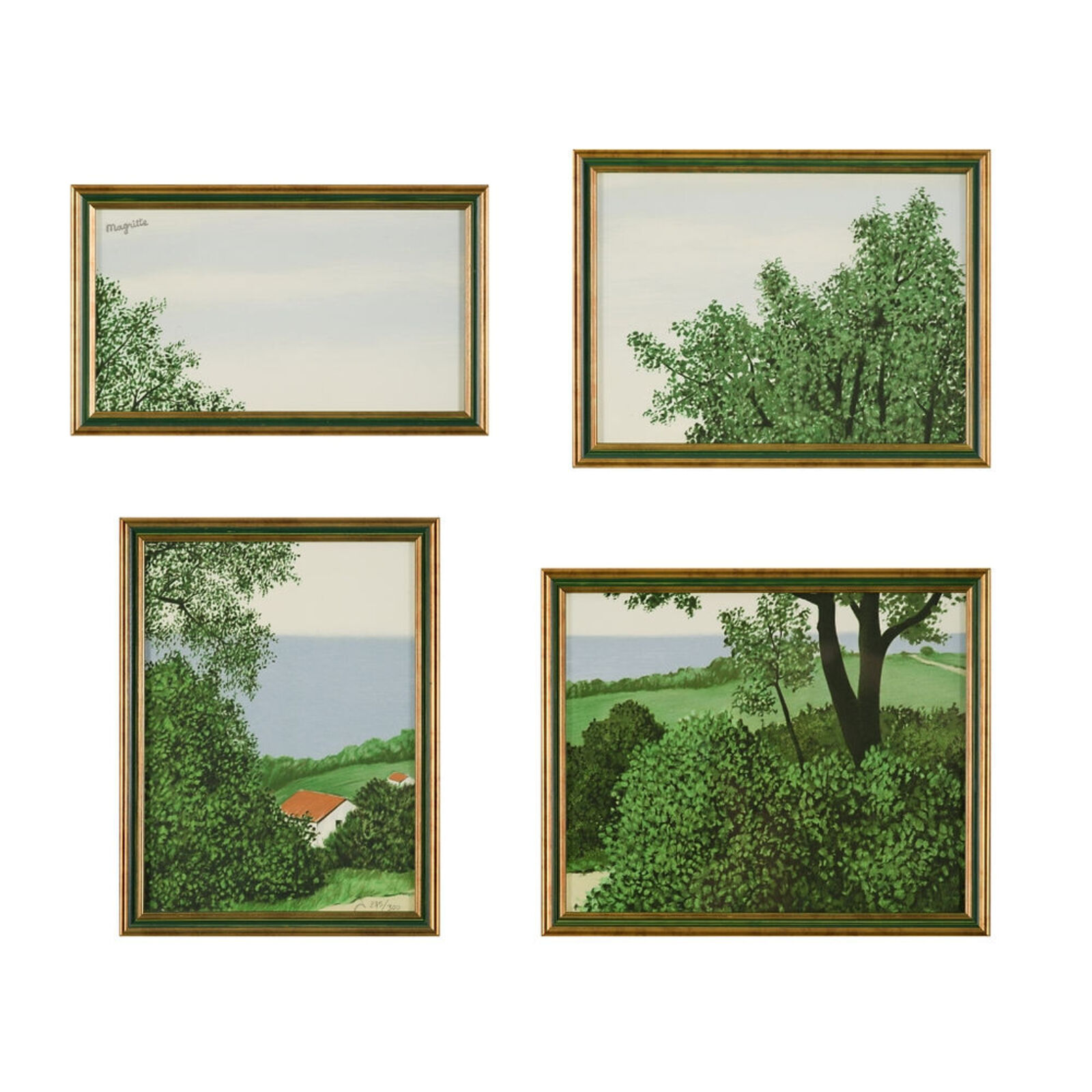 Profondeurs de la Terre ou Paysage (Set of 4) by René Magritte, 2004