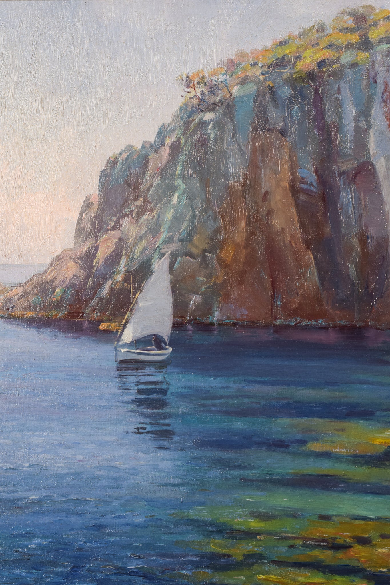 Artwork by Ricard Tárrega Viladoms, Spanish Cala Landscape, Made of Oil on canvas 
