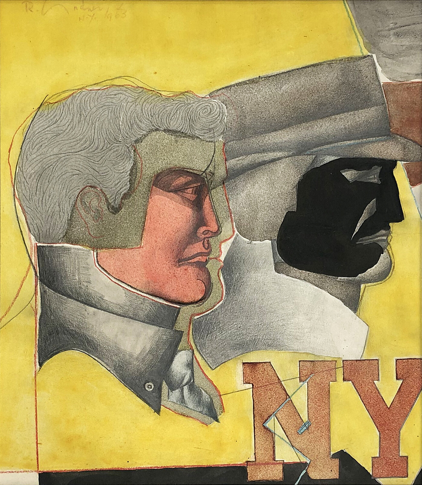 Artwork by Richard Lindner, The Enduring Spirit New York, Made of Graphite And Watercolor On Paper 