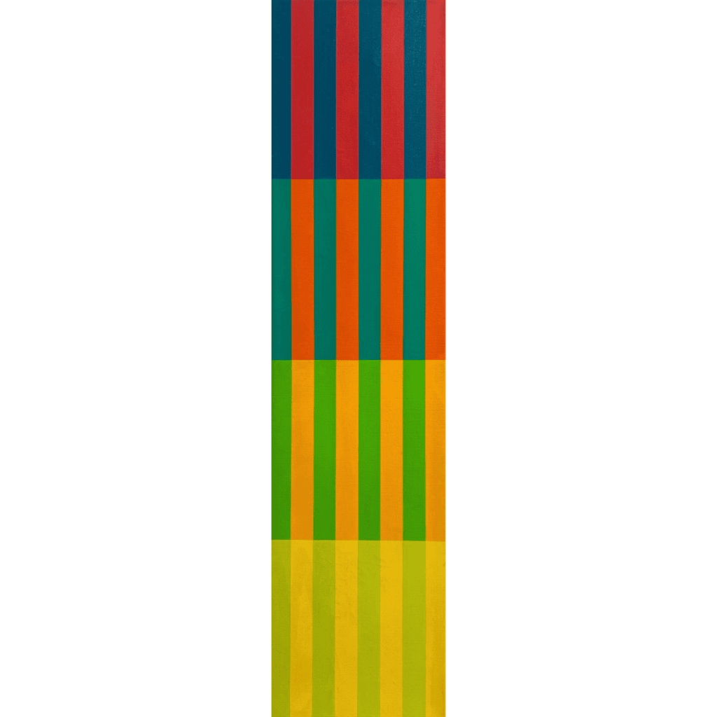 a close up of a colorful striped towel on a white background