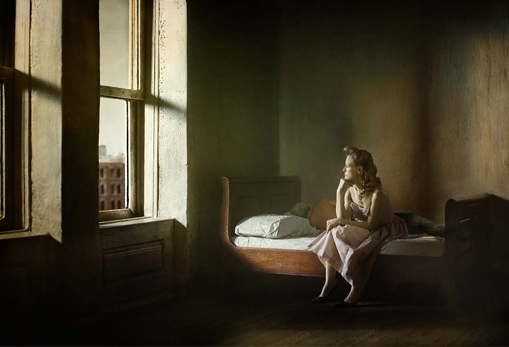 Woman and Man on a Bed by Richard Tuschman, 2020