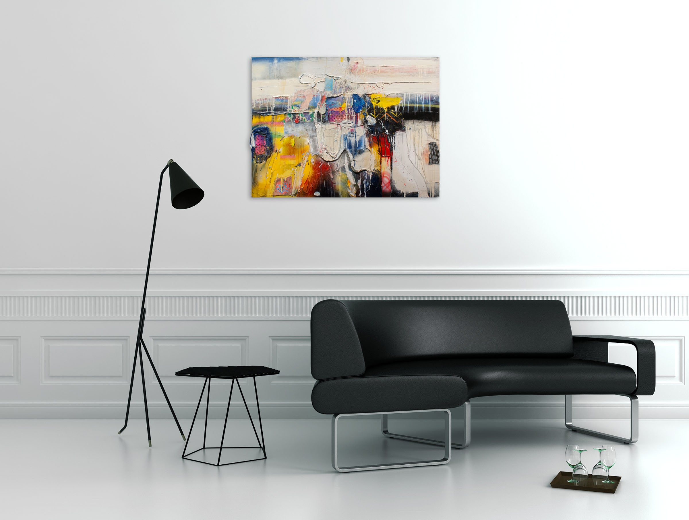 Artwork by Robert Baribeau, Milbrook in Yellow, Made of Acrylic on canvas 