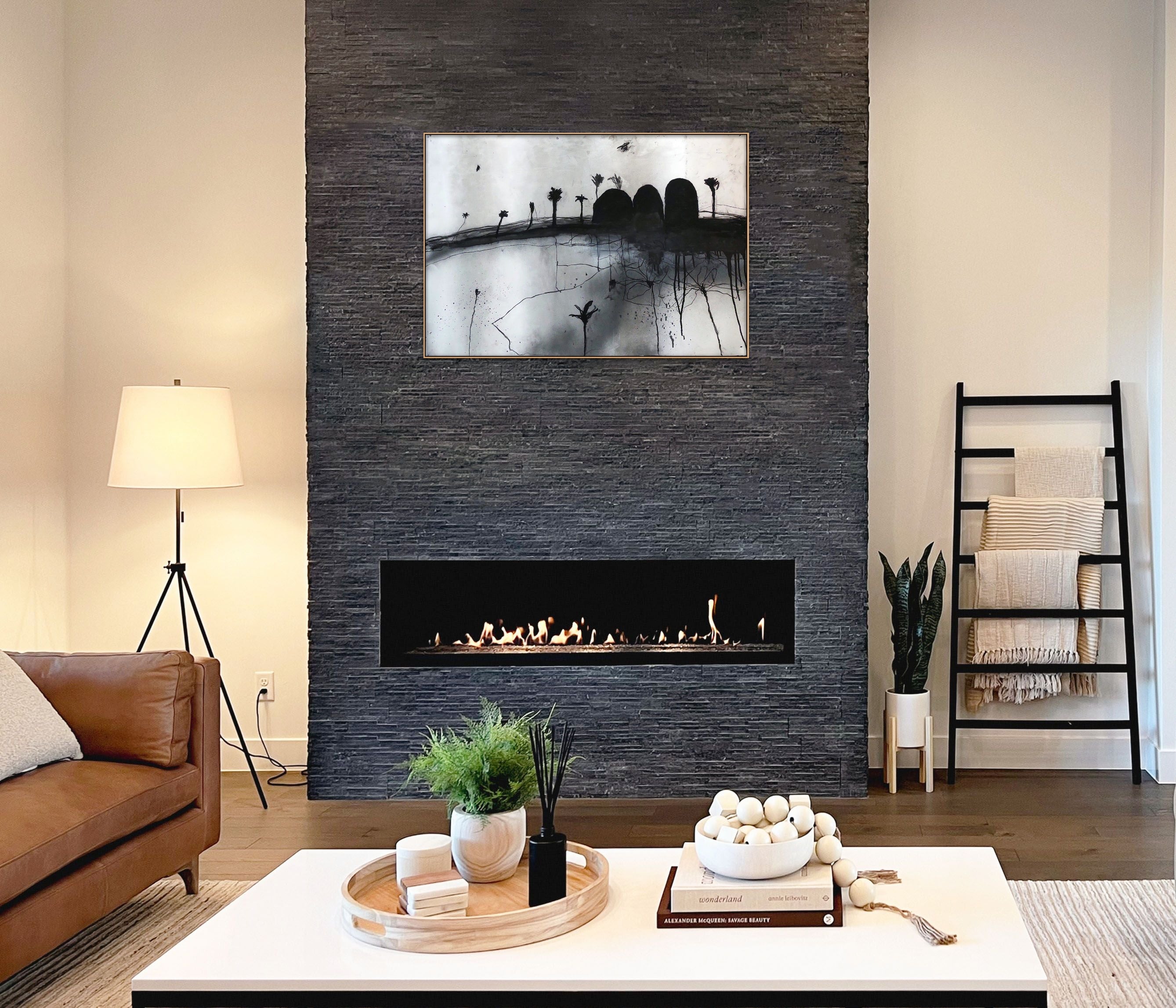 Artwork by Robert Baribeau, The Palms #6, Made of Charcoal on paper 