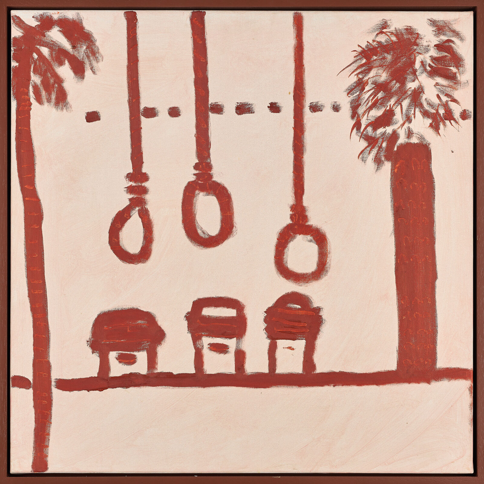 Artwork by Robert Hodgins, Four Simple Paintings Instigated by Philip Guston (diptych A), Made of Oil on canvas 
