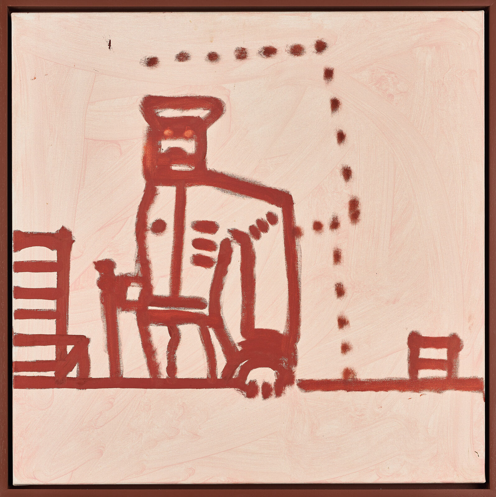 Artwork by Robert Hodgins, Four Simple Paintings Instigated by Philip Guston (diptych A), Made of Oil on canvas 