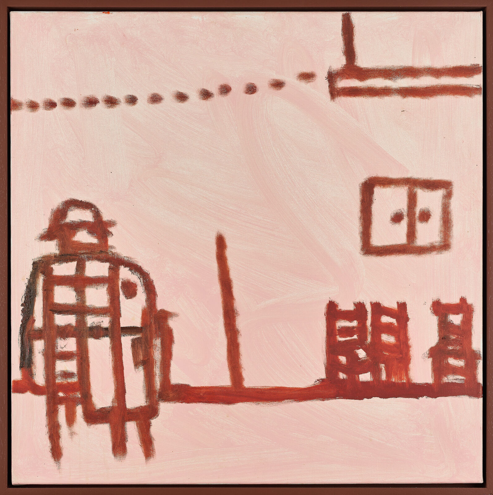 Artwork by Robert Hodgins, Four Simple Paintings Instigated by Philip Guston (diptych B), Made of Oil on canvas 