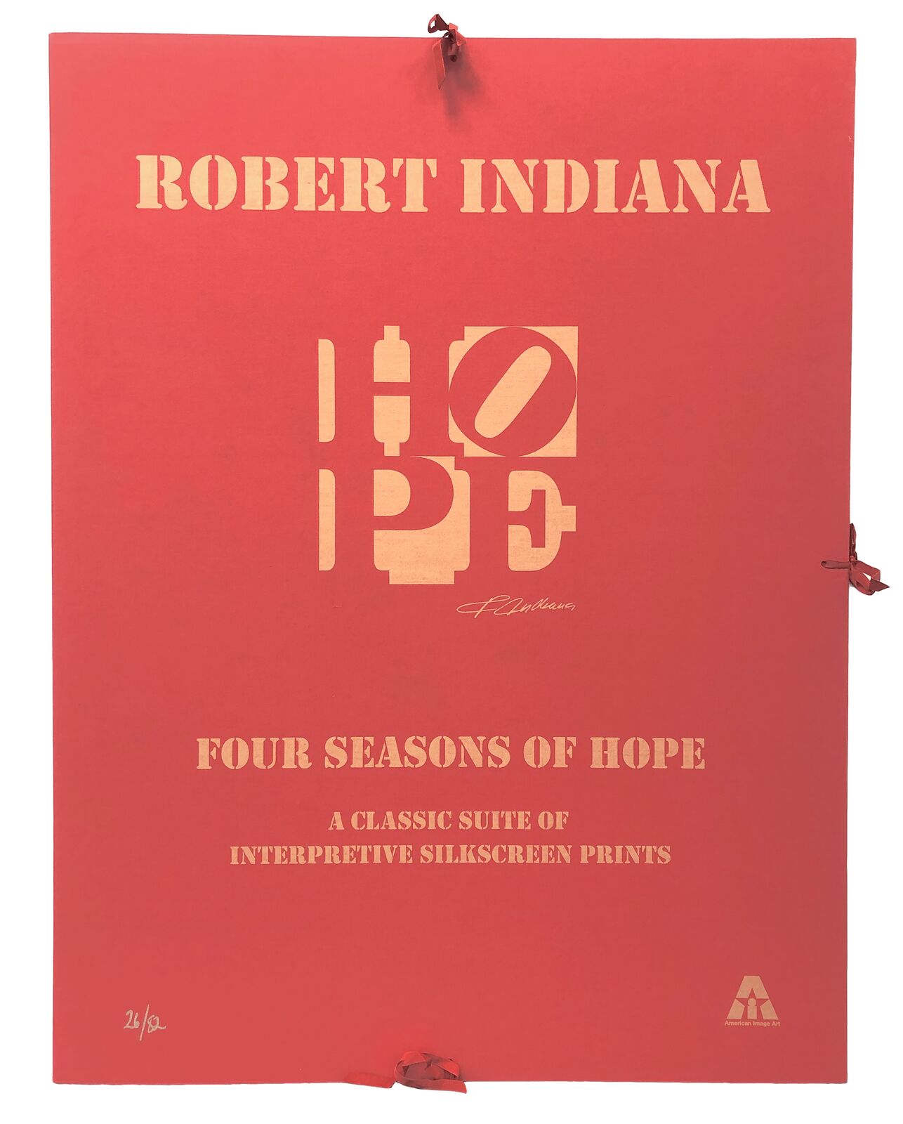 Artwork by Robert Indiana, FOUR SEASONS OF HOPE PORTFOLIO (GOLD), Made of Screen Print 