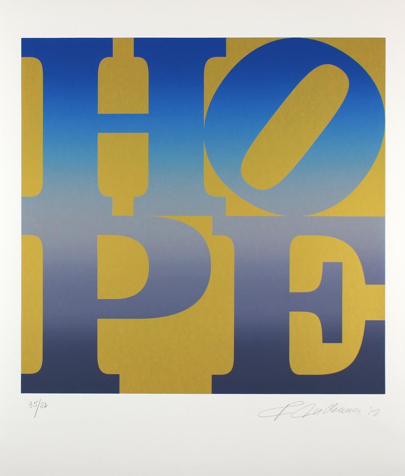 Artwork by Robert Indiana, FOUR SEASONS OF HOPE PORTFOLIO (GOLD), Made of Screen Print 