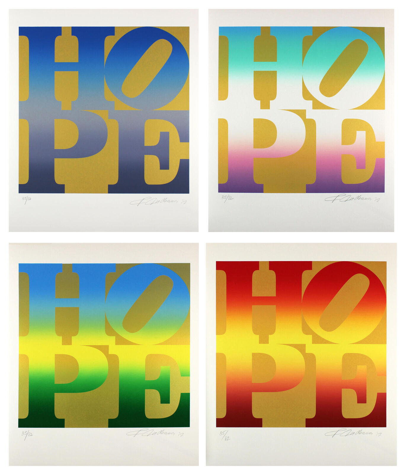 FOUR SEASONS OF HOPE PORTFOLIO (GOLD) by Robert Indiana, 2012