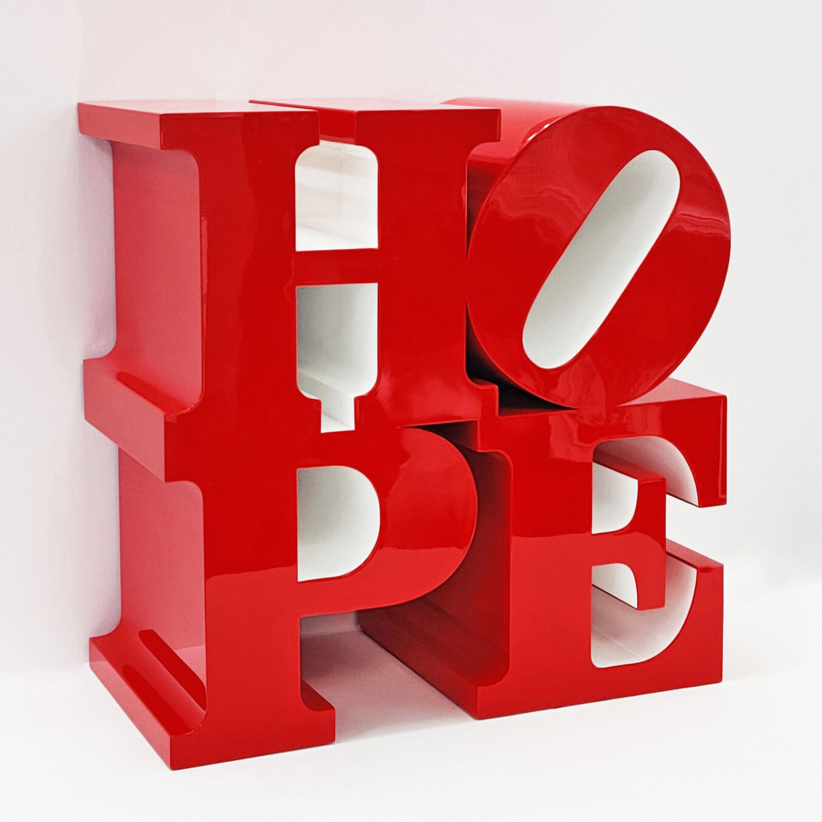 Artwork by Robert Indiana, HOPE (RED/WHITE) SCULPTURE, Made of Aluminum 