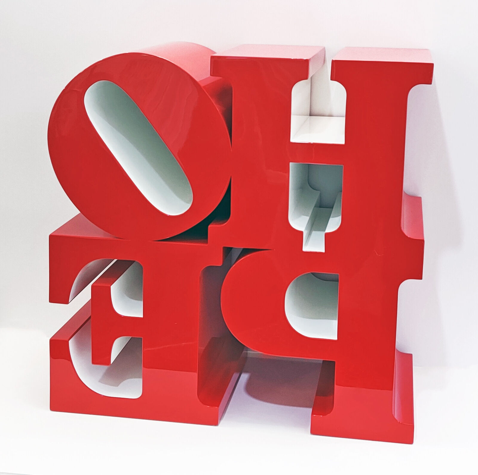 Artwork by Robert Indiana, HOPE (RED/WHITE) SCULPTURE, Made of Aluminum 