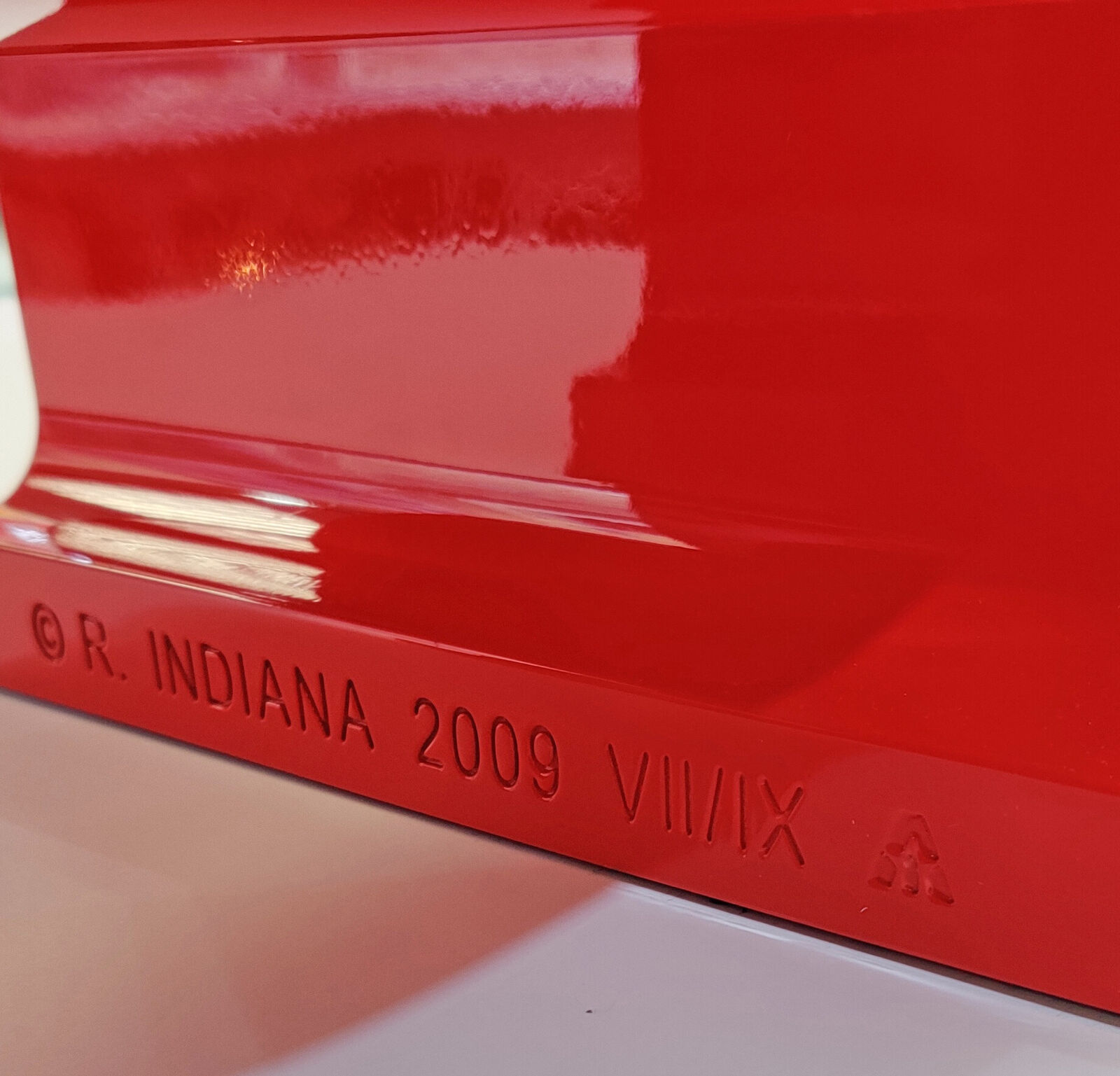 Artwork by Robert Indiana, HOPE (RED/WHITE) SCULPTURE, Made of Aluminum 
