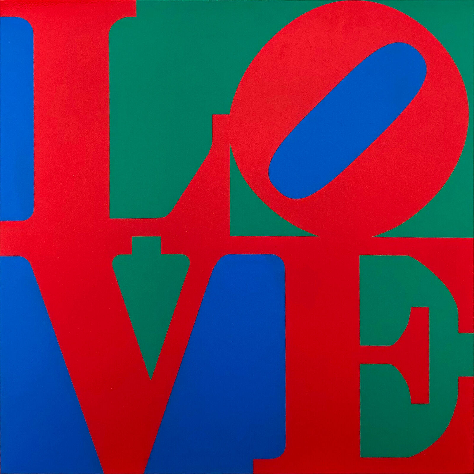 Book of Love (Red/Blue/Green), aluminum wall sculpture by Robert Indiana, 1996