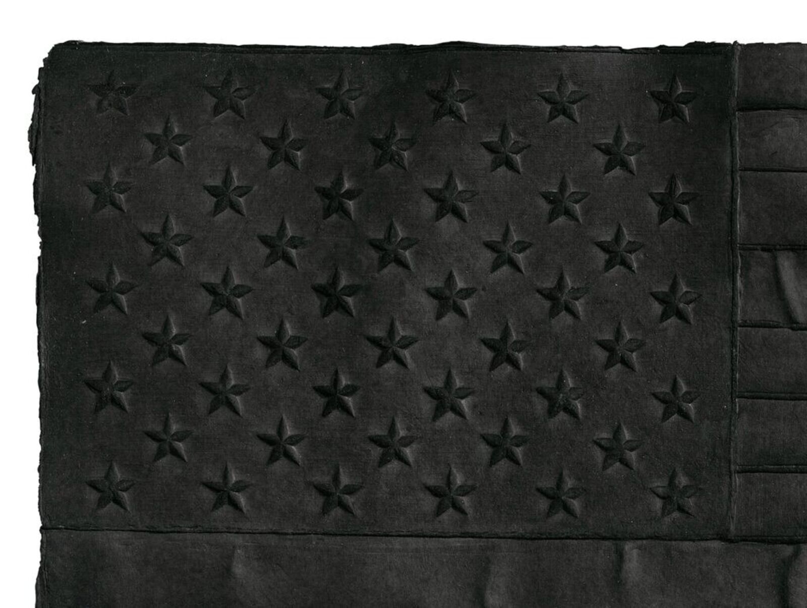 Artwork by Robert Longo, Black Flag, Made of Three-dimensional cast-paper relief in black 