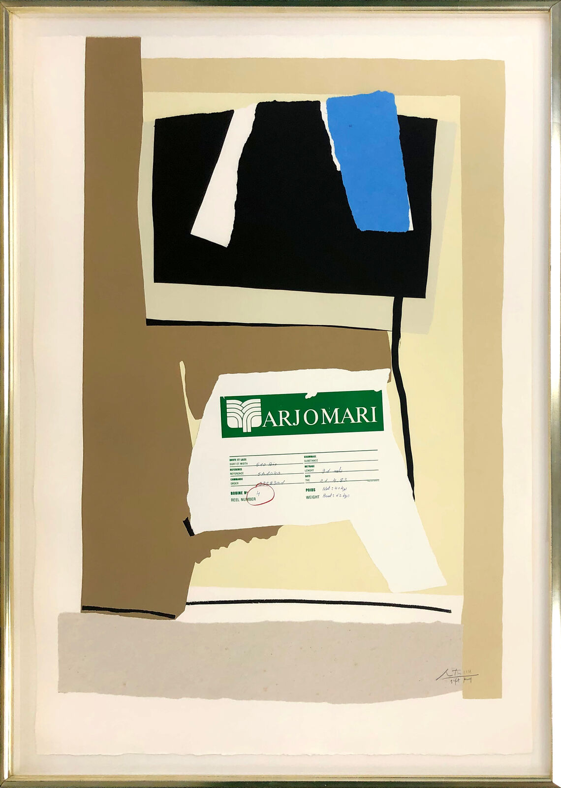 Artwork by Robert Motherwell, America-La France Variations VII (large hand signed lithograph), Made of Lithograph 