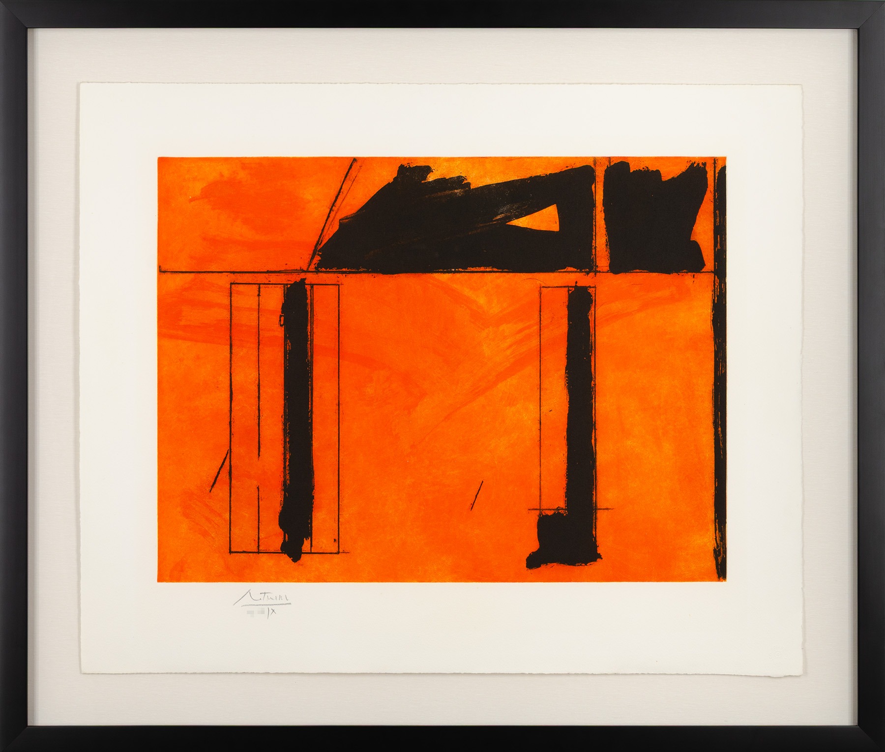 Artwork by Robert Motherwell, La Casa de la Mancha, Made of Etching And Aquatint Printed 