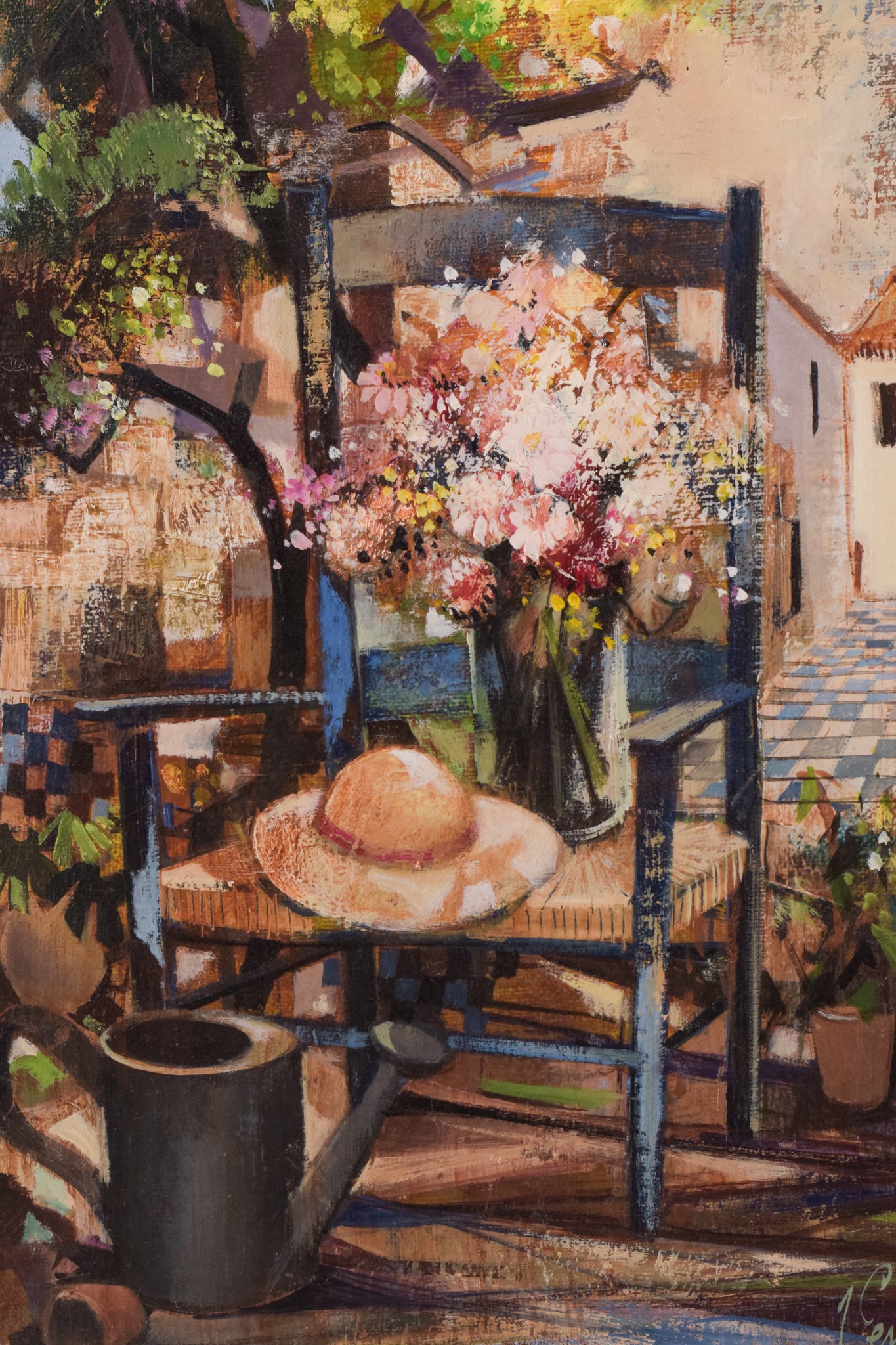 Artwork by Robert Vernet-Bonfort, Surreal Garden, Made of Oil on canvas 