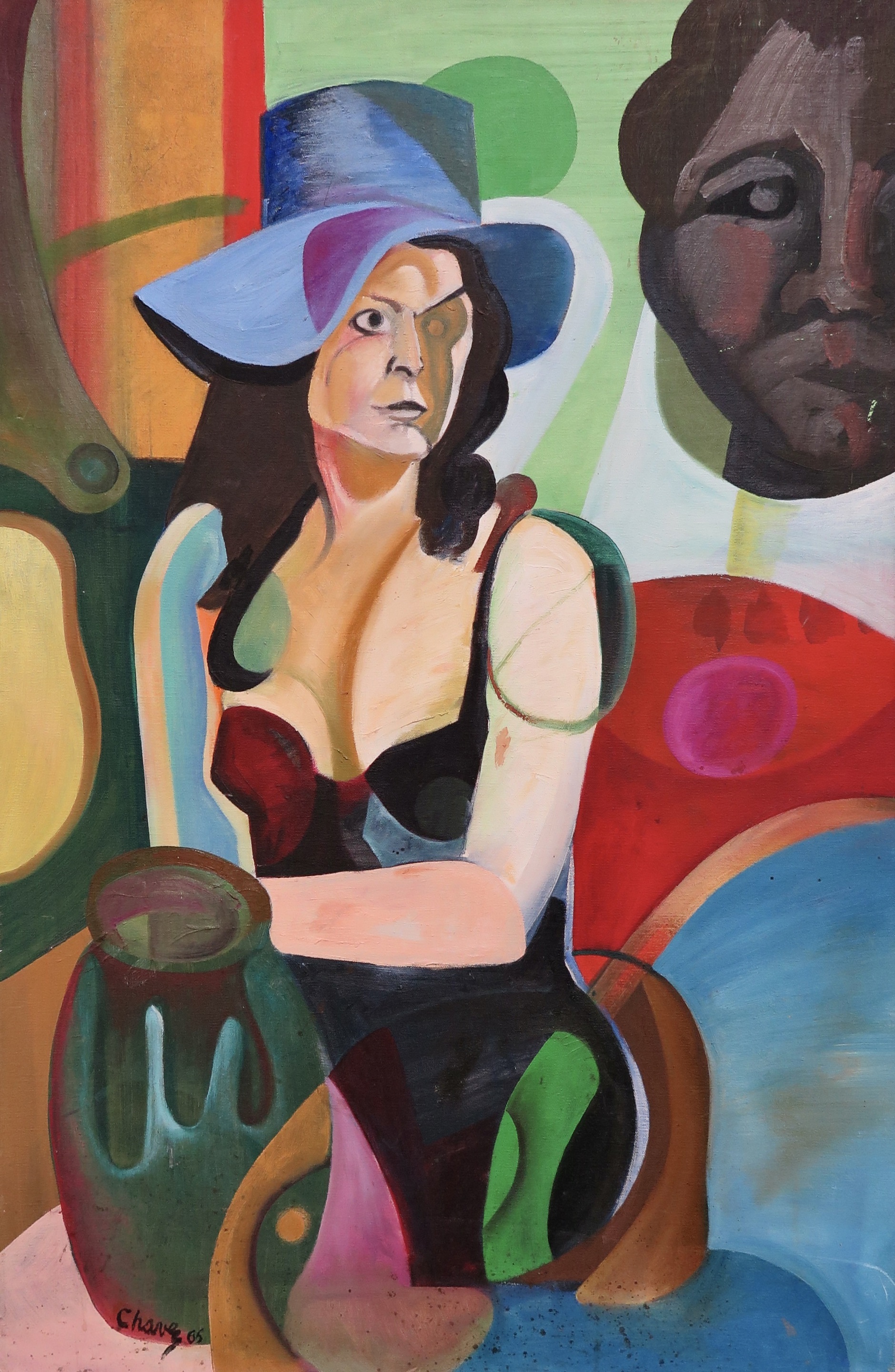Anna in Blue Hat by Roberto Chavez, 1965
