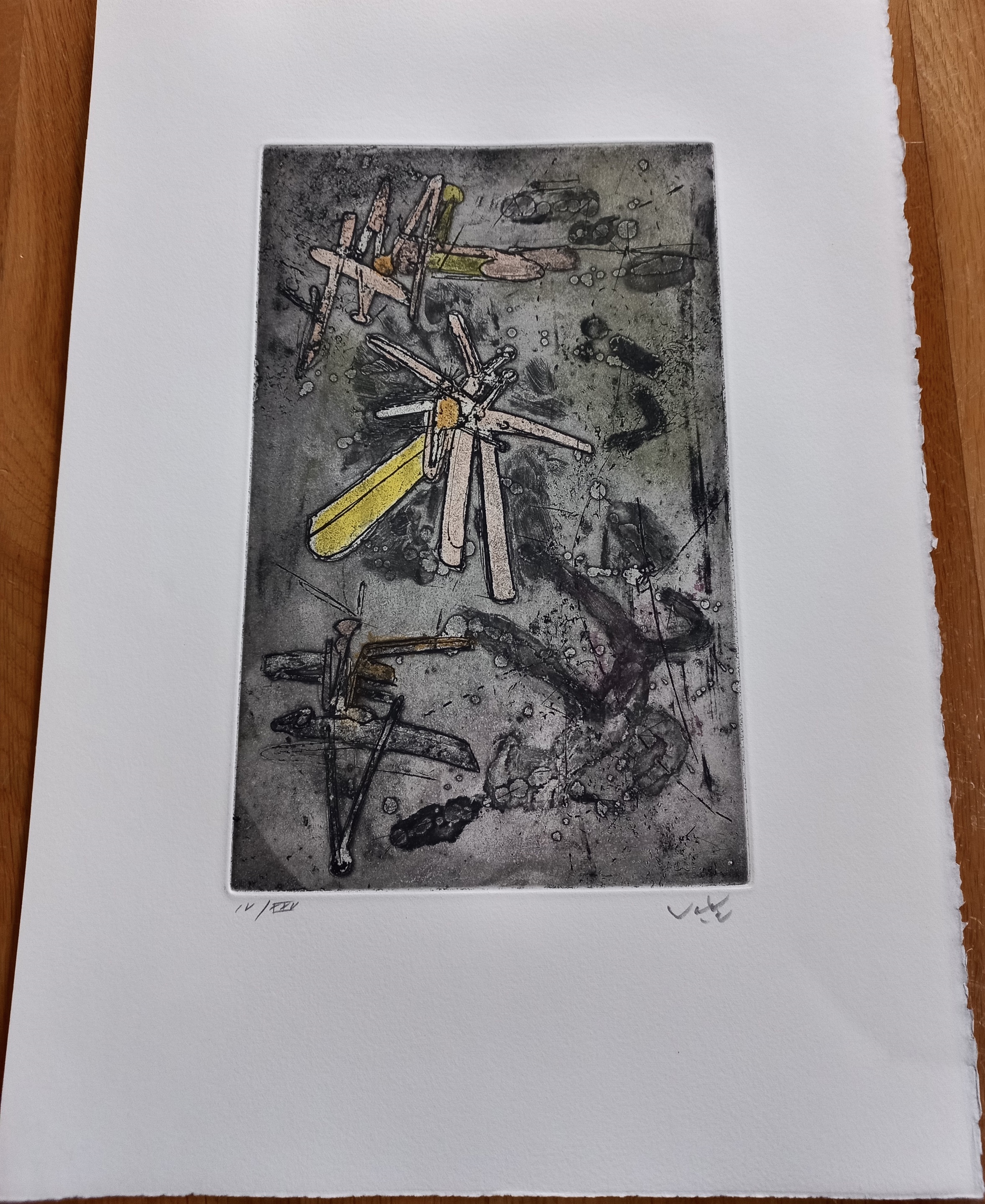 Droites Liberees plate IX by Roberto Matta, 1971