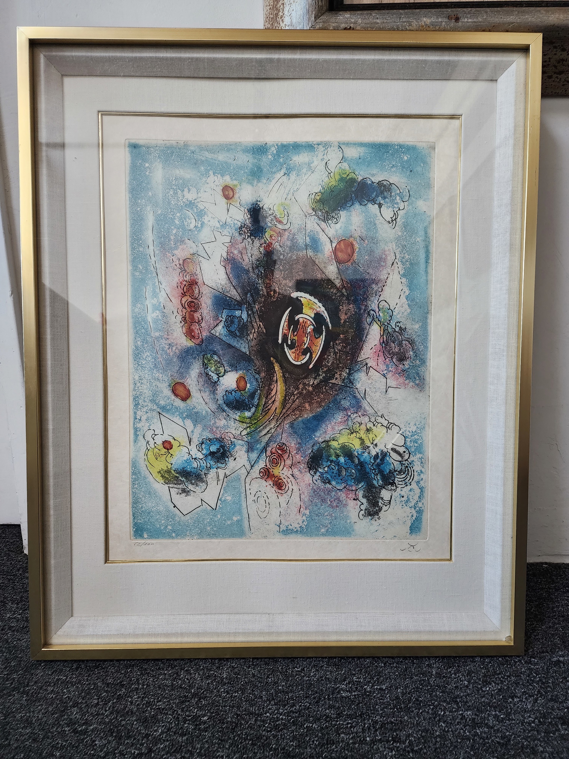 Artwork by Roberto Matta, Le Conmer from the Hom'mere III (L' Argonaute) suite, Made of Etching On Japon Paper 
