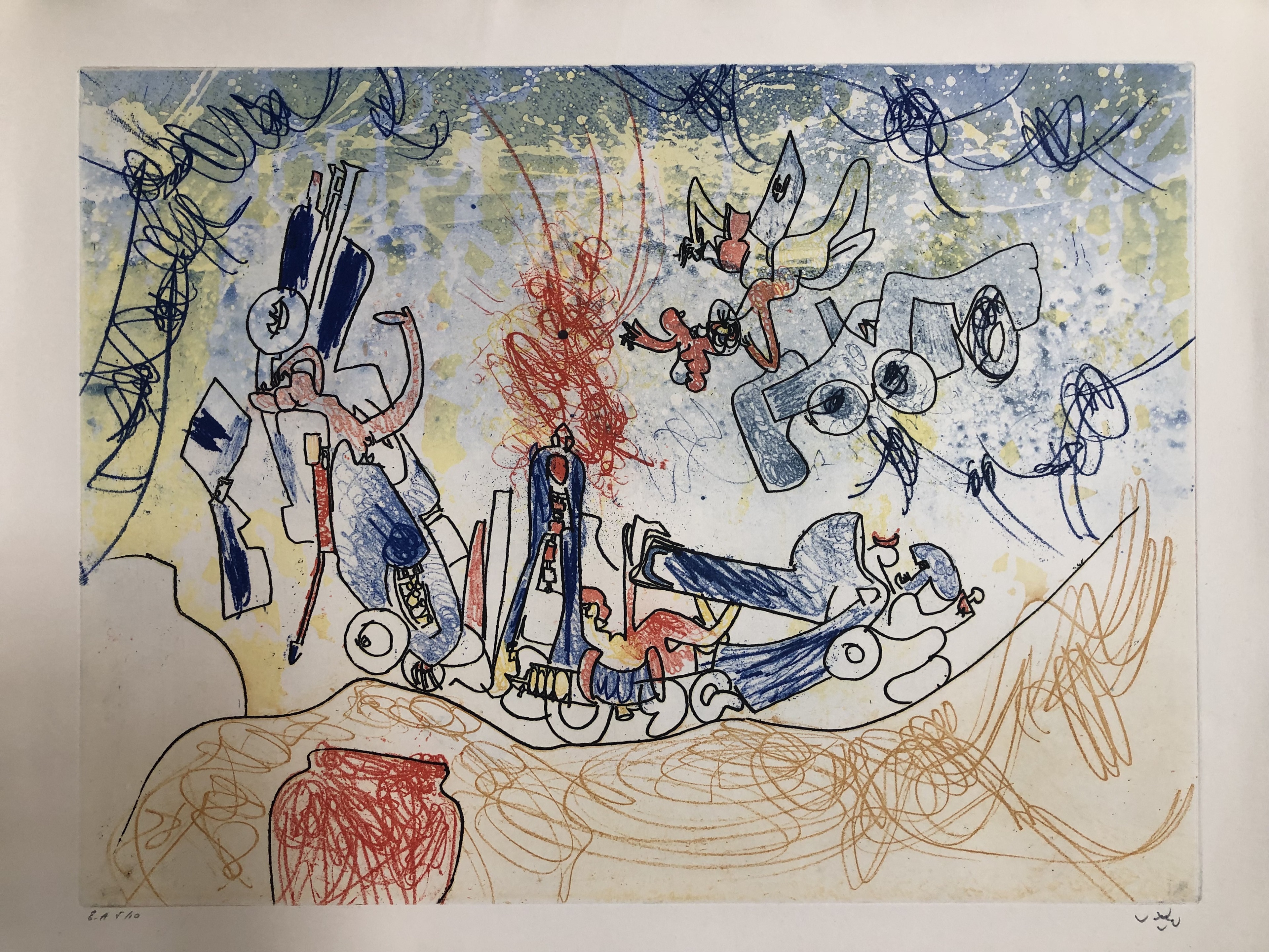 Les Oh Tomobiles - image I by Roberto Matta, 1972