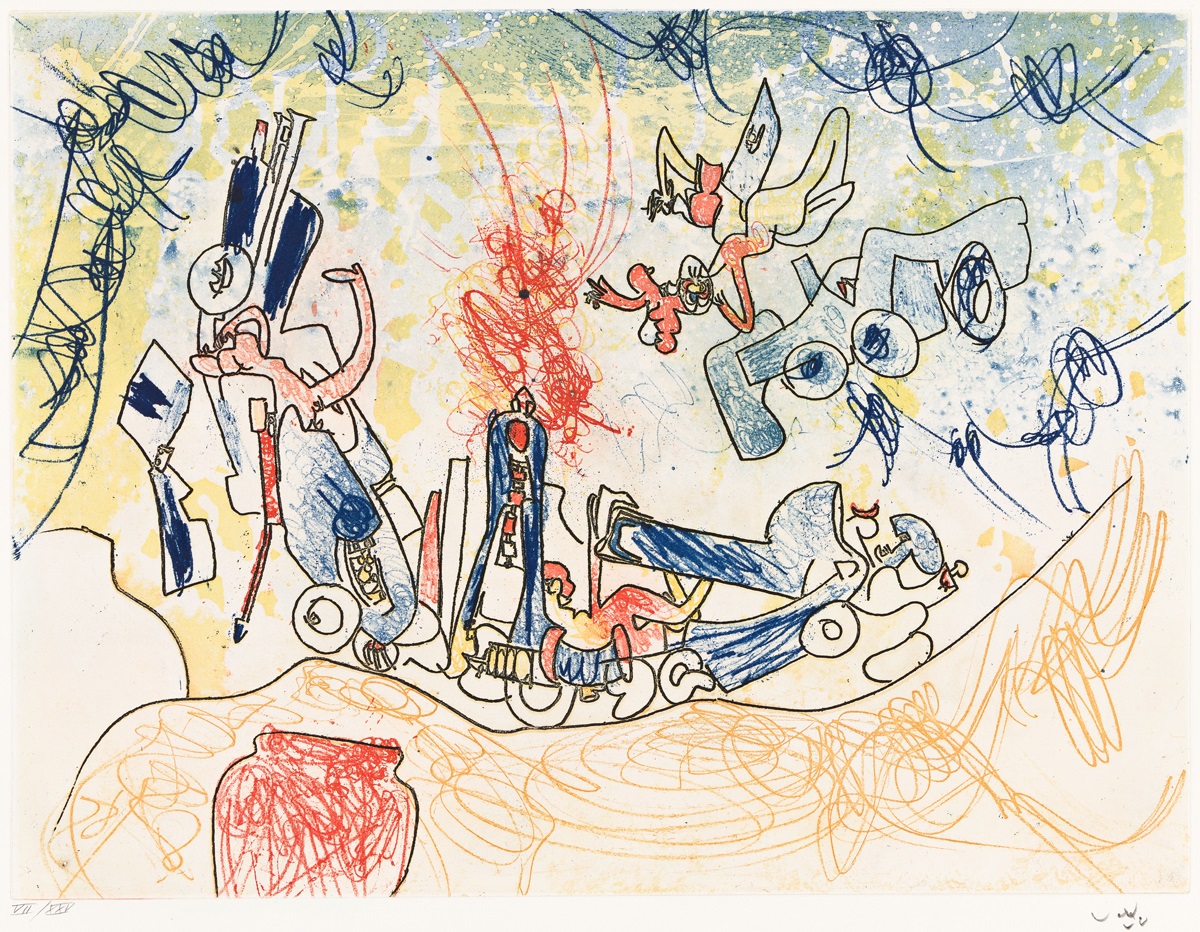 Artwork by Roberto Matta, Les Oh Tomobiles - image I, Made of Etching 