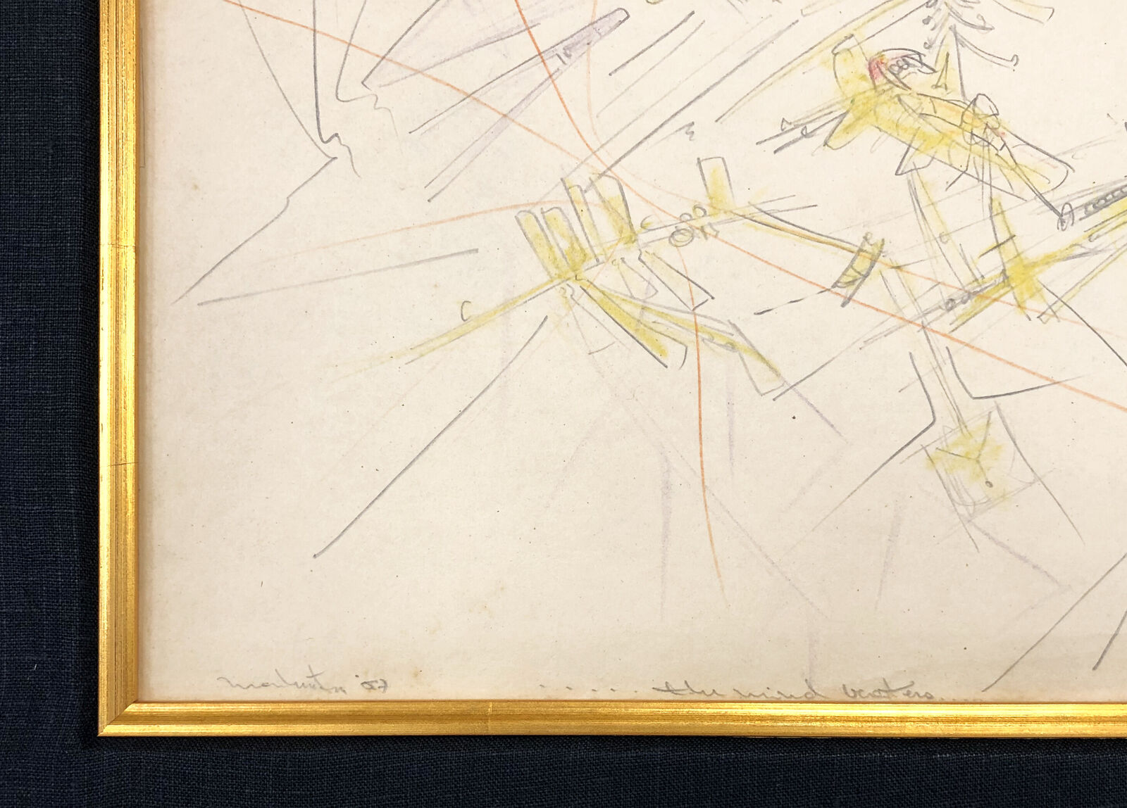 Artwork by Roberto Matta, THE MIND BEATENS (ORIGINAL DRAWING), Made of Drawing On Paper 