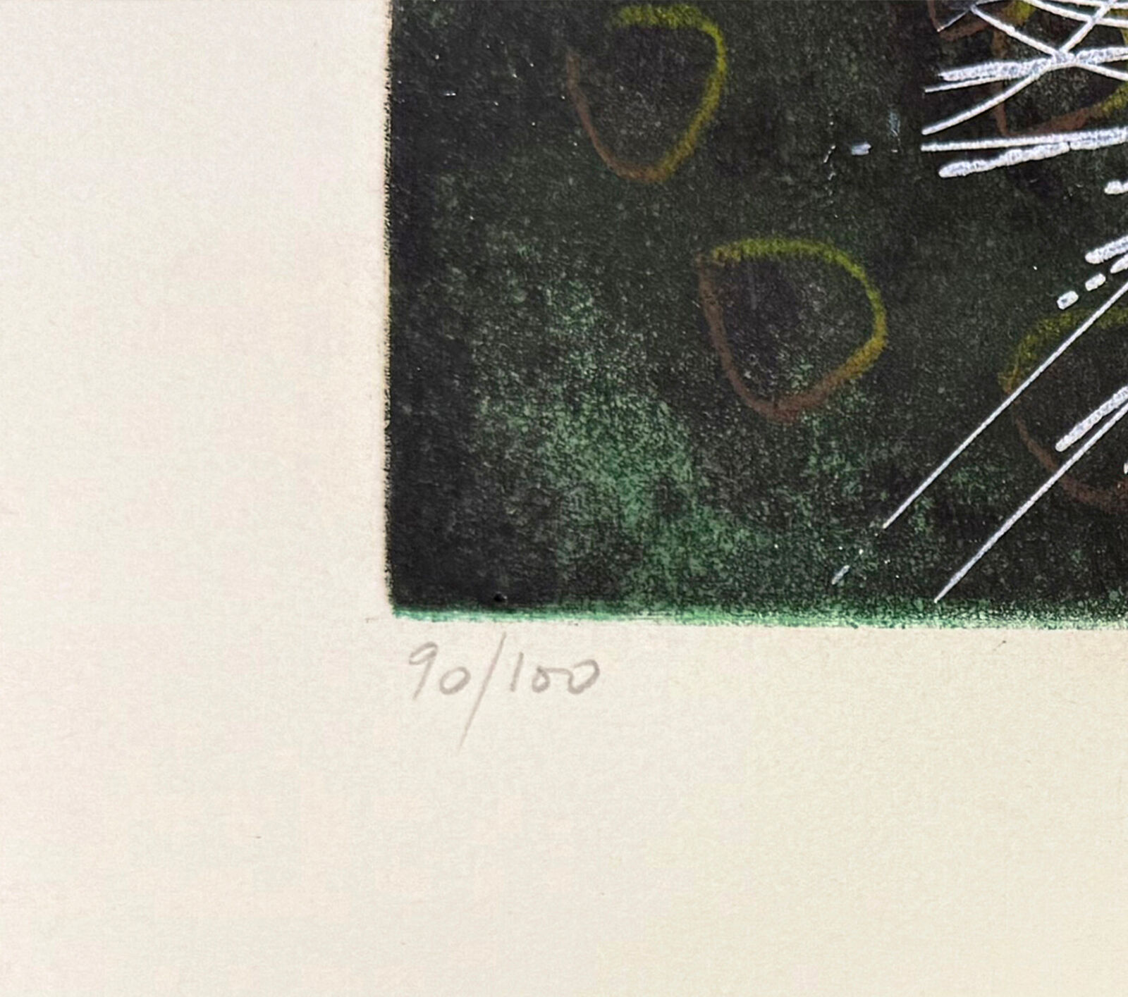 A picture of a painting in a frame on a wall.