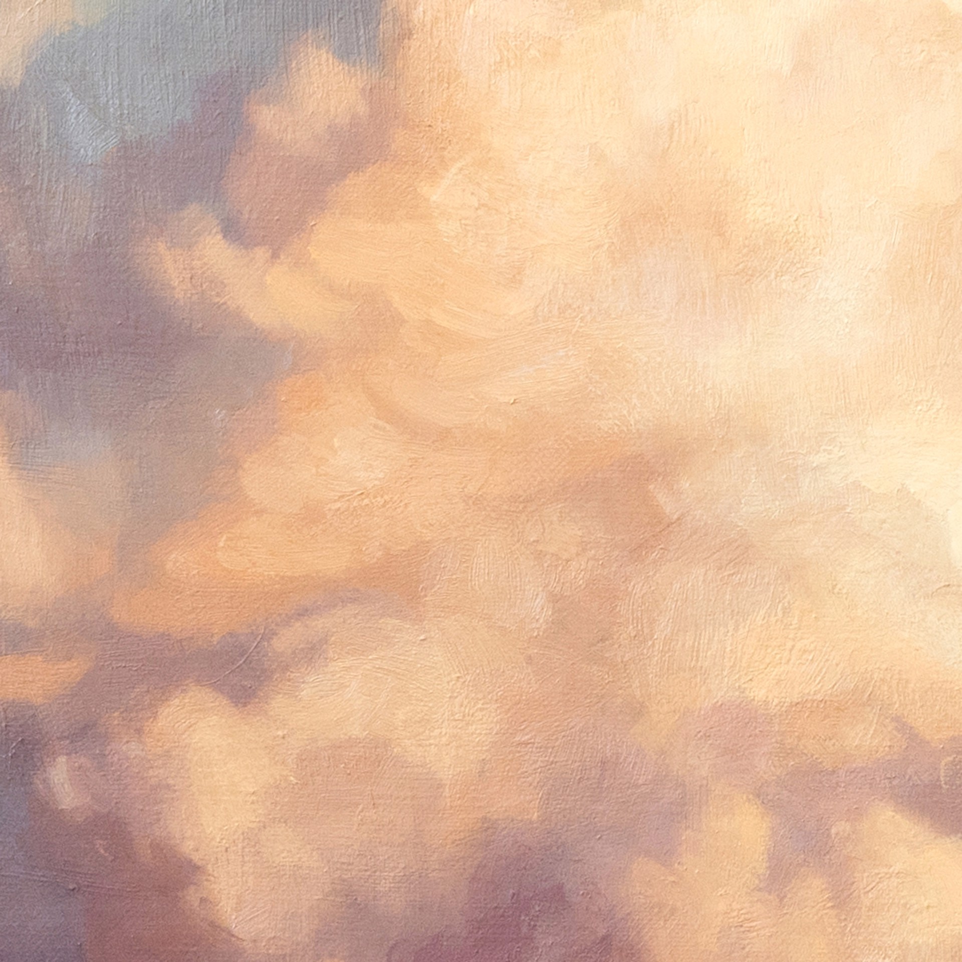 A painting of a large cloud in the sky.